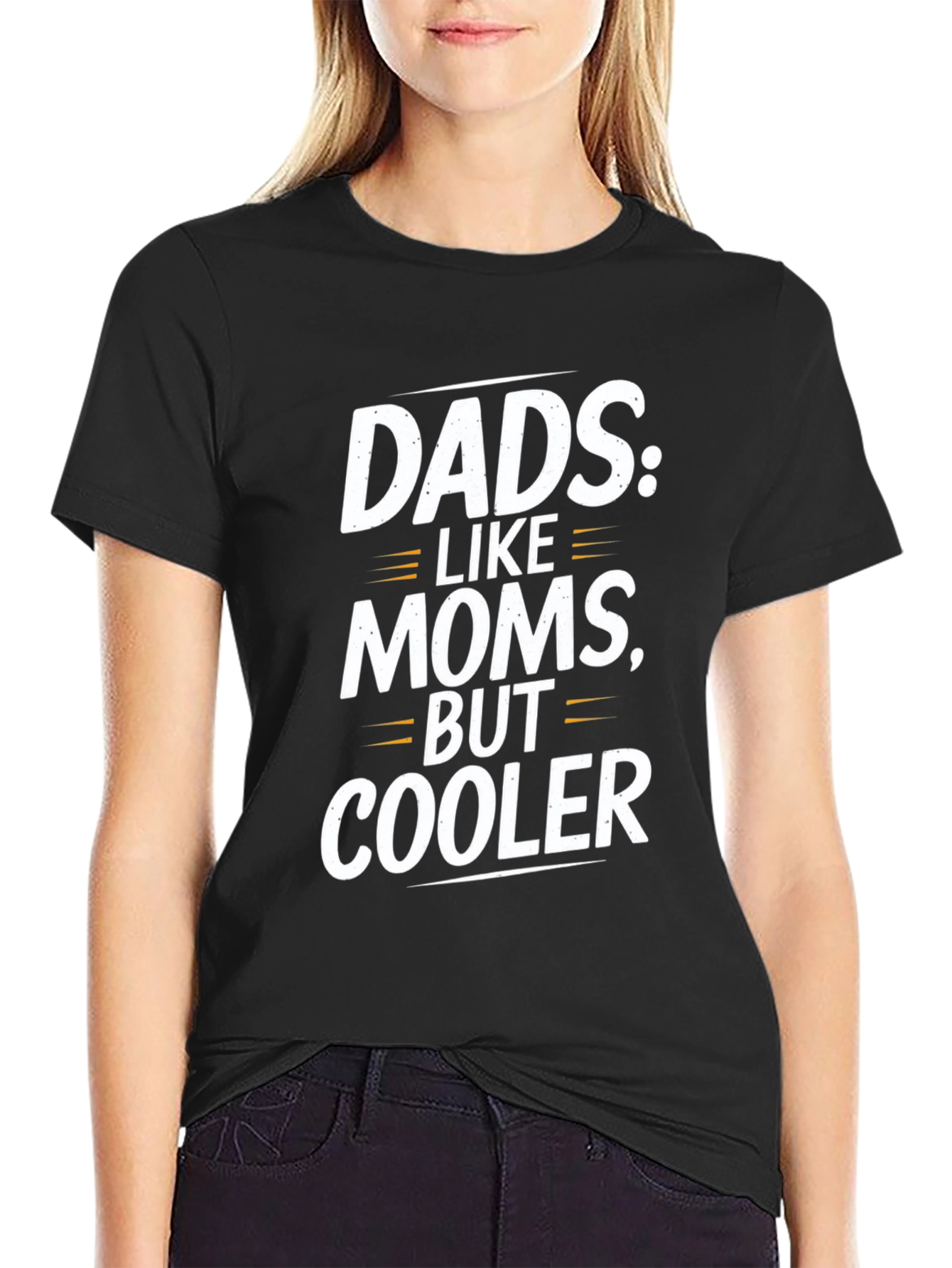 Black Funny Dad T-Shirt: Dads Like Moms, But Cooler! view 2
