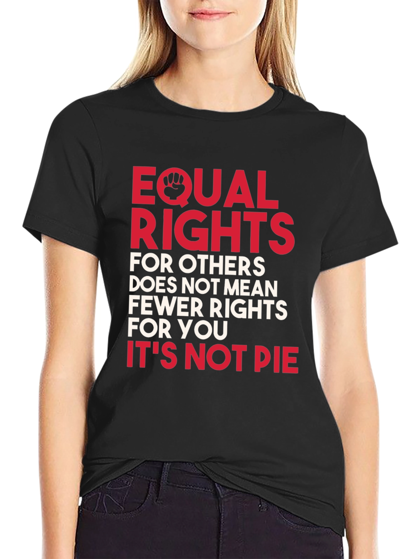 Black Equal Rights T-Shirt: It's Not Pie Graphic Tee view 2