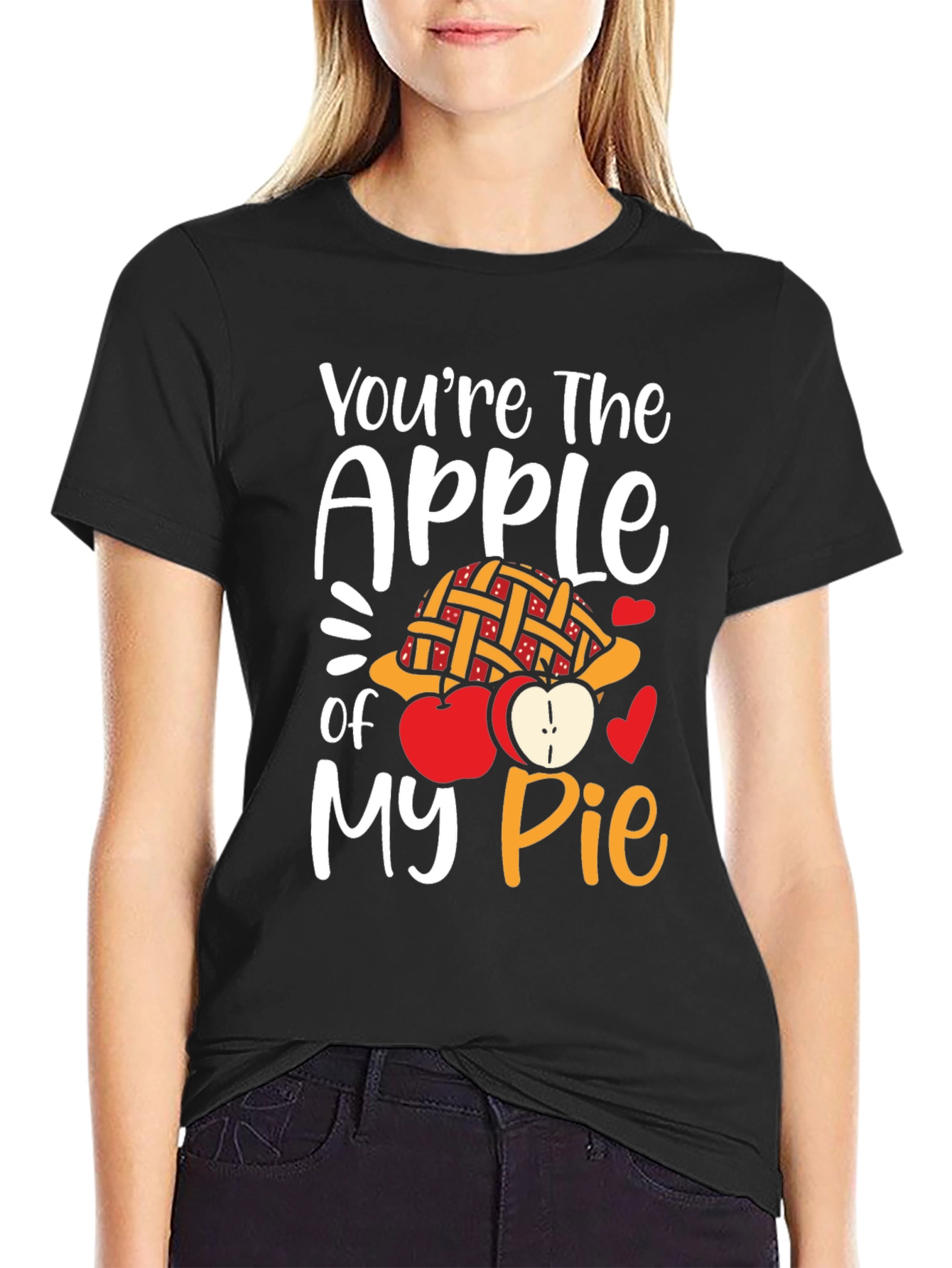 Black You're the Apple of My Pie Graphic T-Shirt view 2
