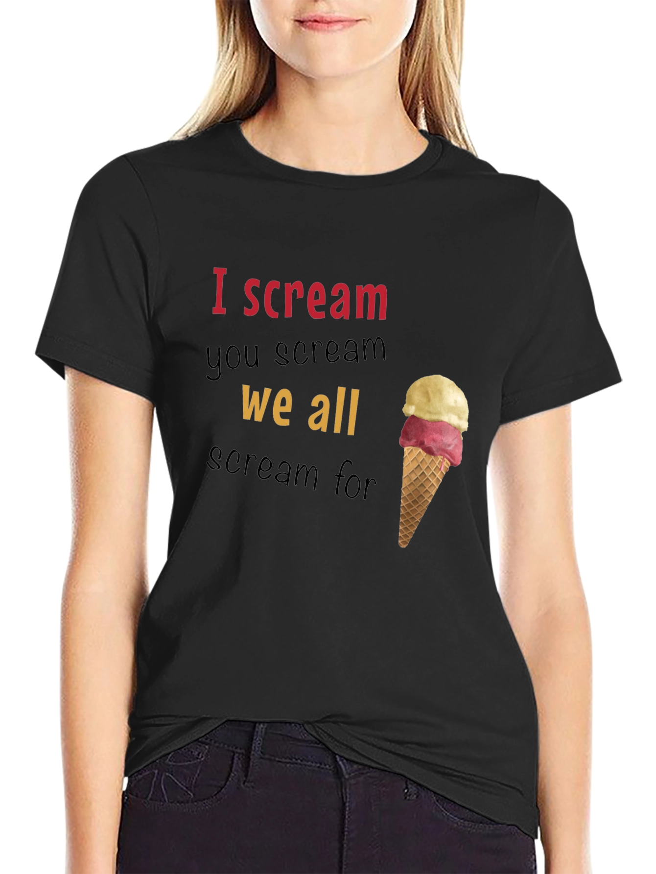 Black I Scream You Scream Graphic Tee view 2