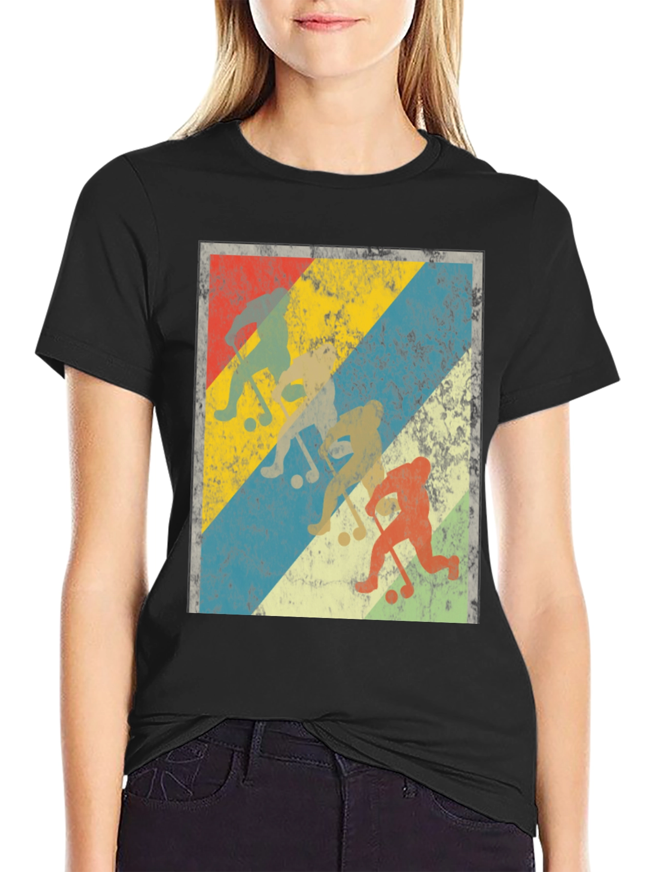 Black Vintage Bigfoot Hockey T-Shirt view 2