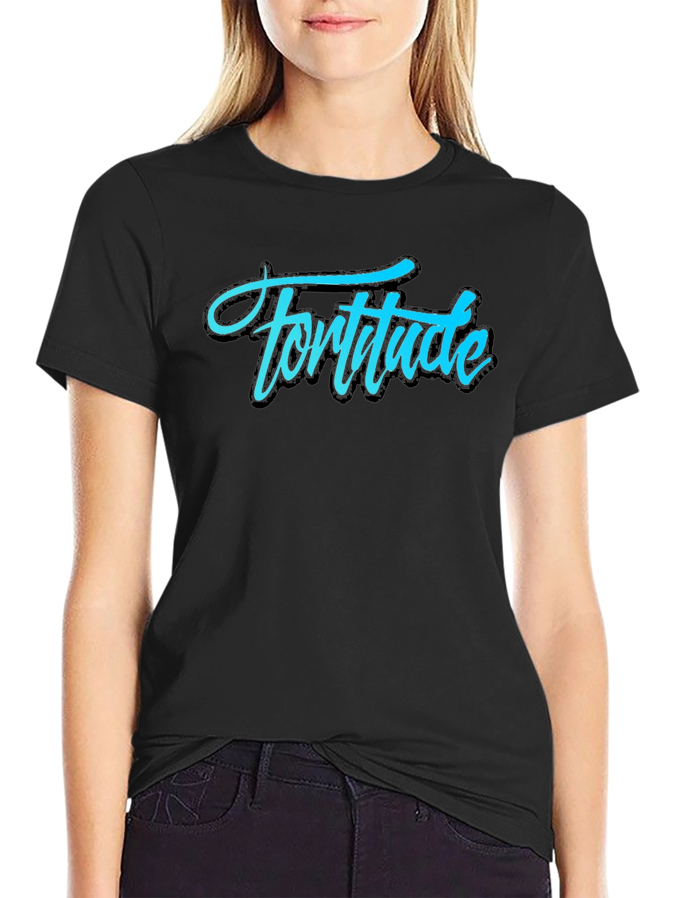 Black Fortitude Graphic Tee - Black Cotton T-Shirt view 2