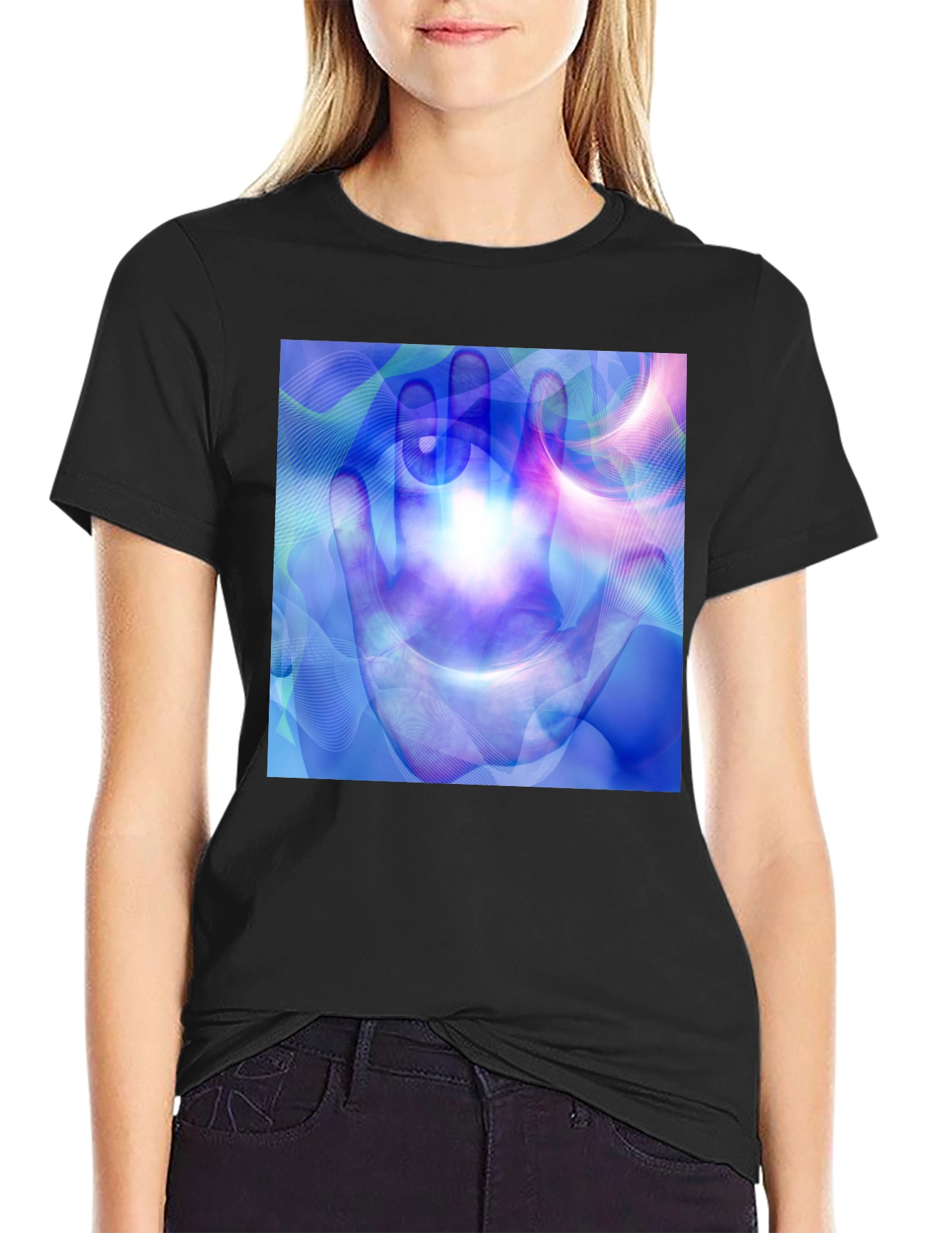 Abstract Hand Print T-Shirt - 2