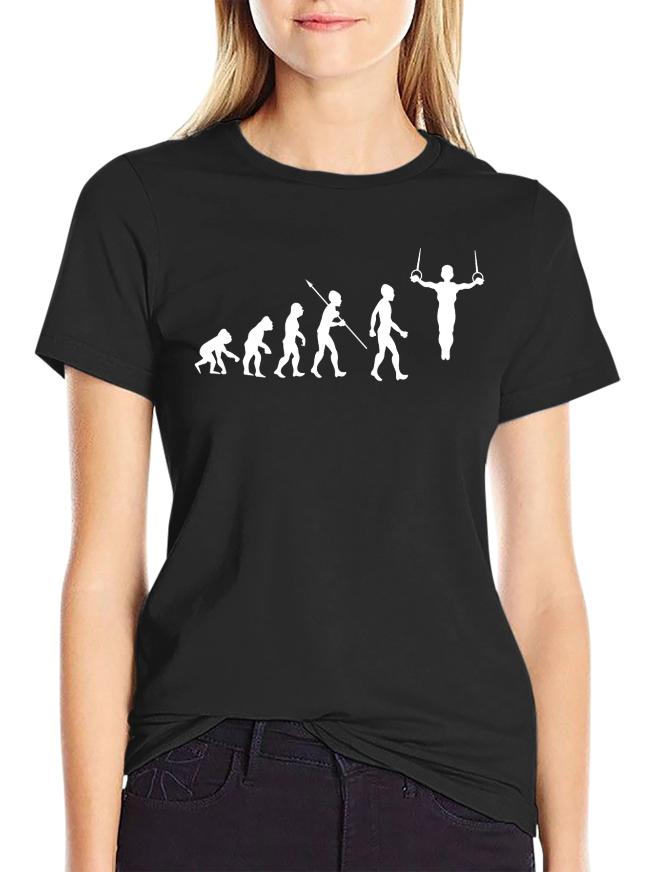 Black Evolution of Gymnast Black T-Shirt view 2