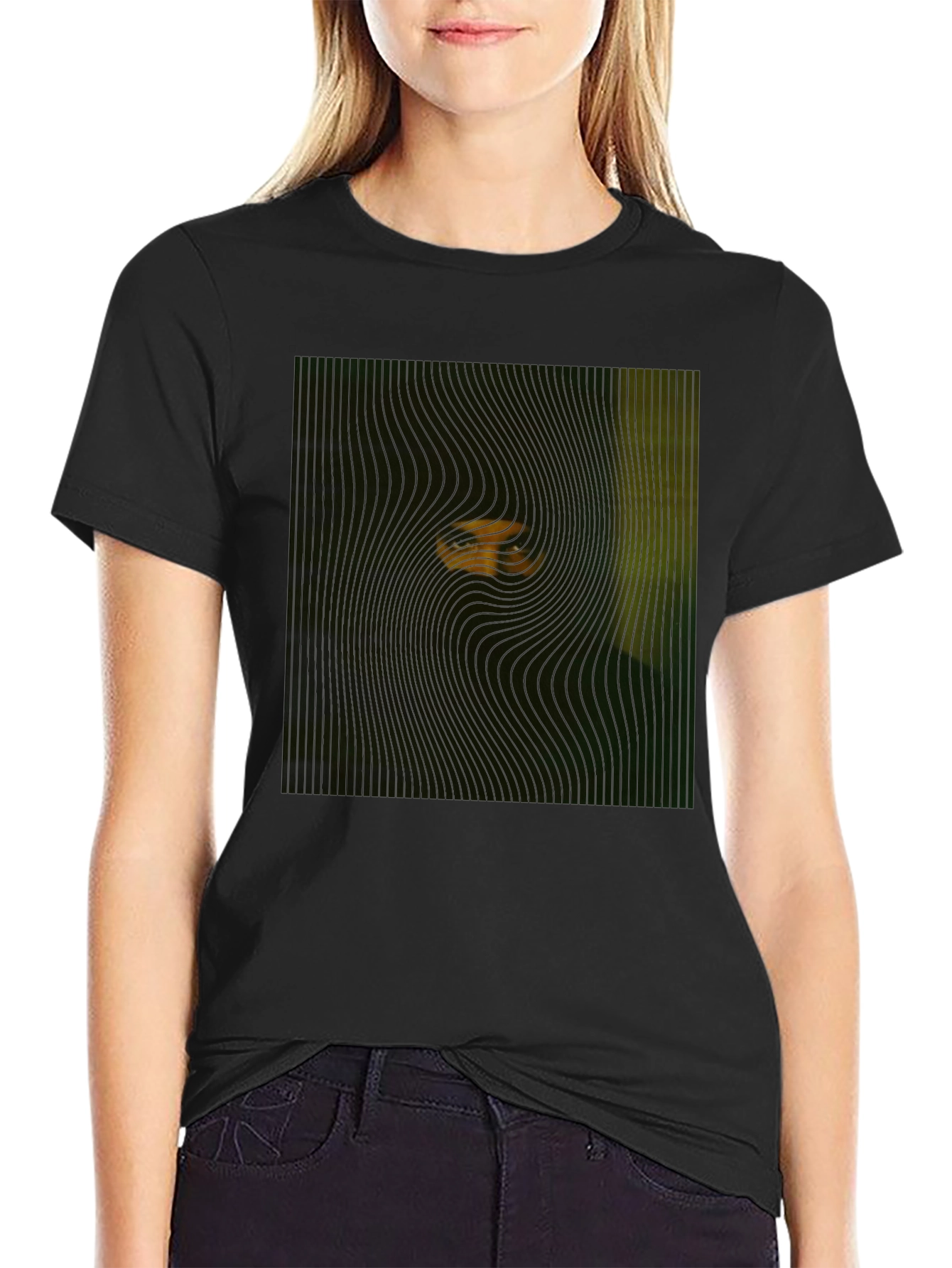 Black Mysterious Eyes Black T-Shirt view 2