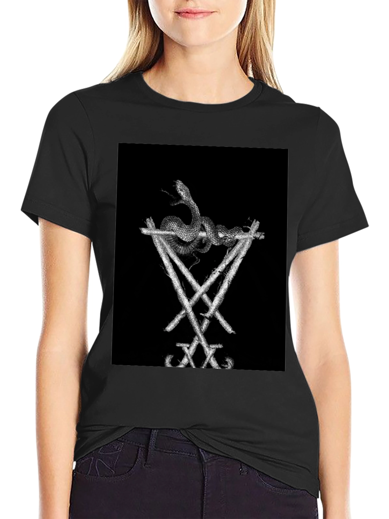 Snake & Sigil Black Graphic Tee - 2