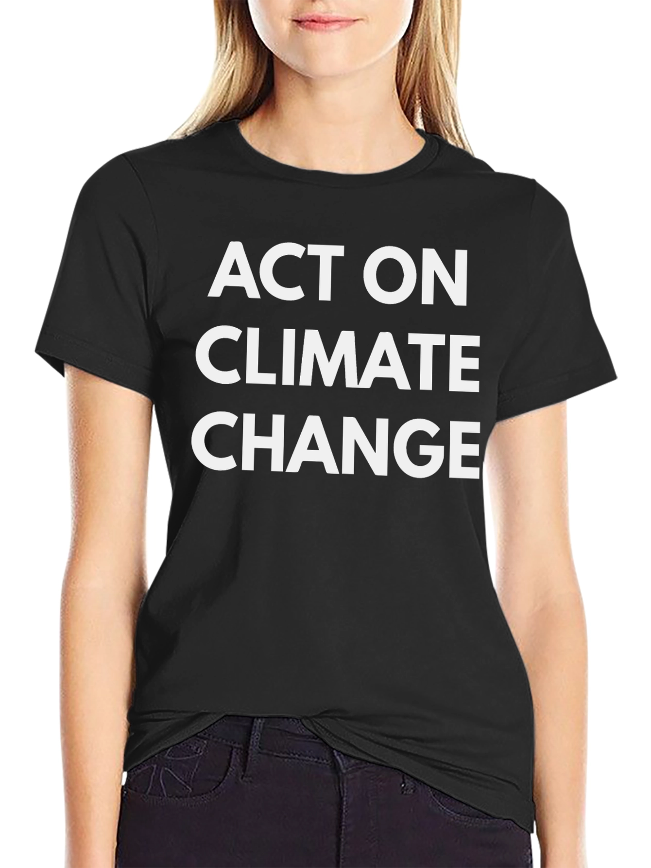 Black Act on Climate Change T-Shirt - Black Activism Tee view 2