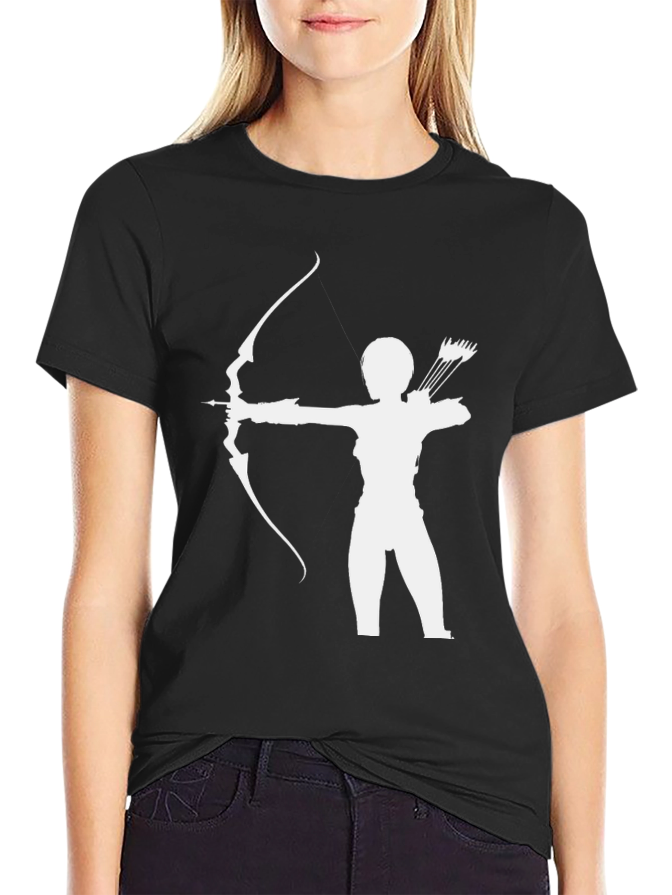Black Archer Silhouette T-Shirt - Black Graphic Tee view 2