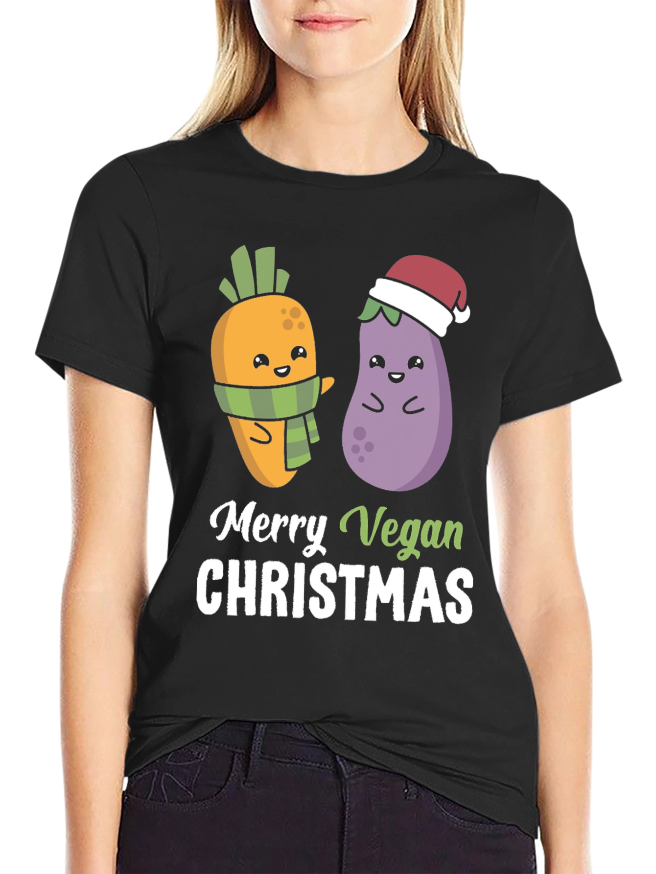 Merry Vegan Christmas T-Shirt - Cute Holiday Tee - 2