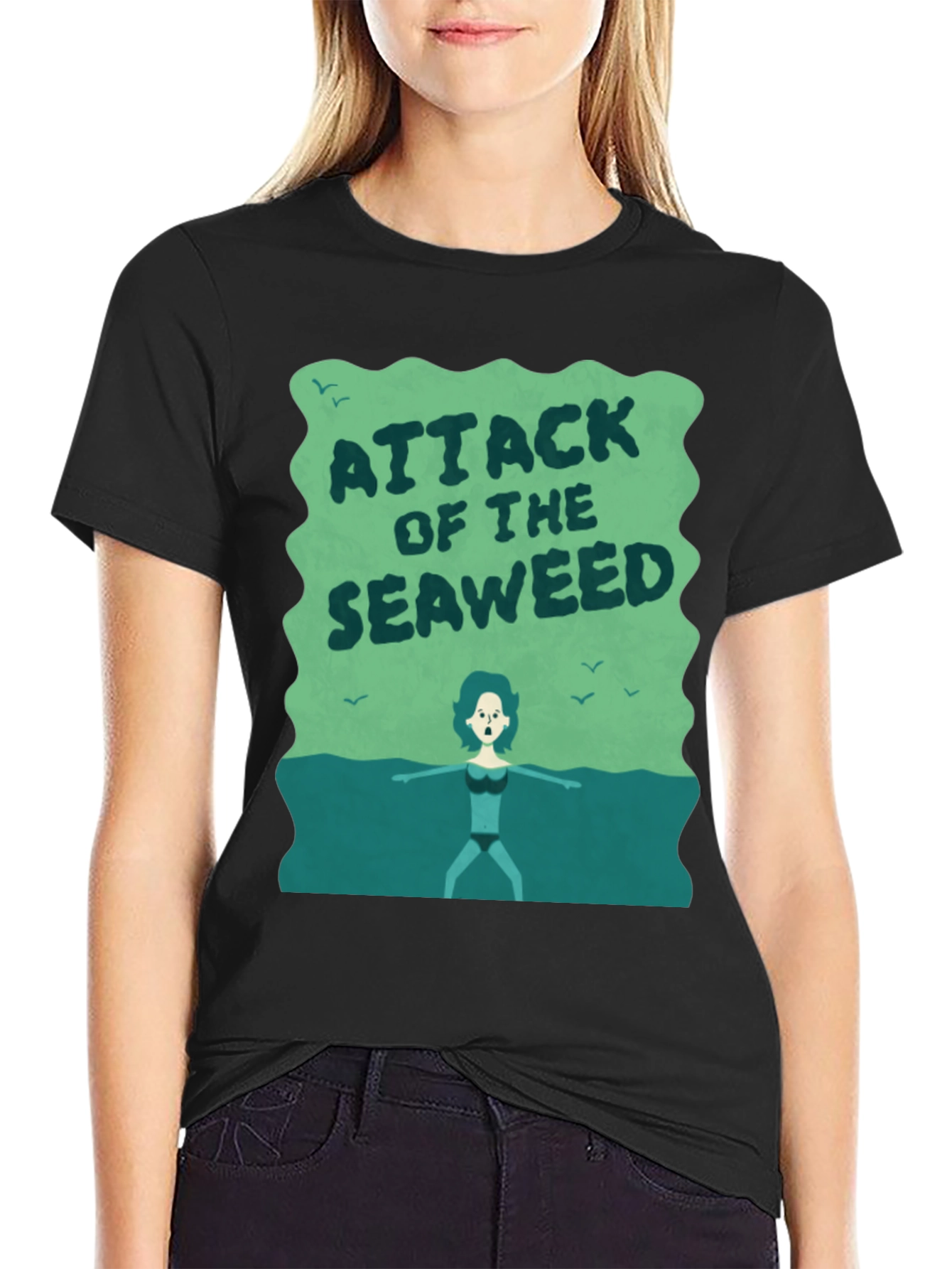 Black Attack of the Seaweed Graphic T-Shirt view 2