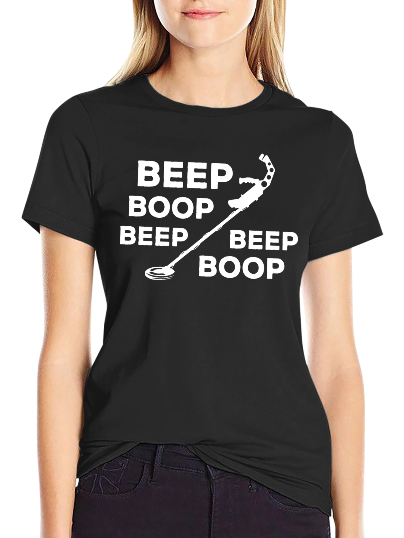 Black Beep Boop Metal Detecting T-Shirt view 2