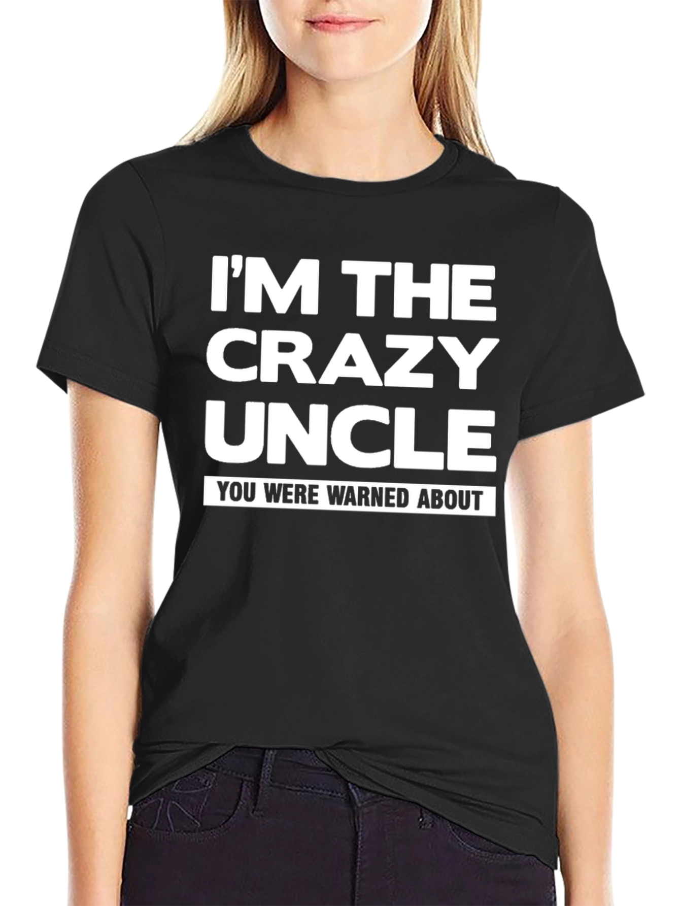 Black Crazy Uncle T-Shirt - Funny Family Tee view 2
