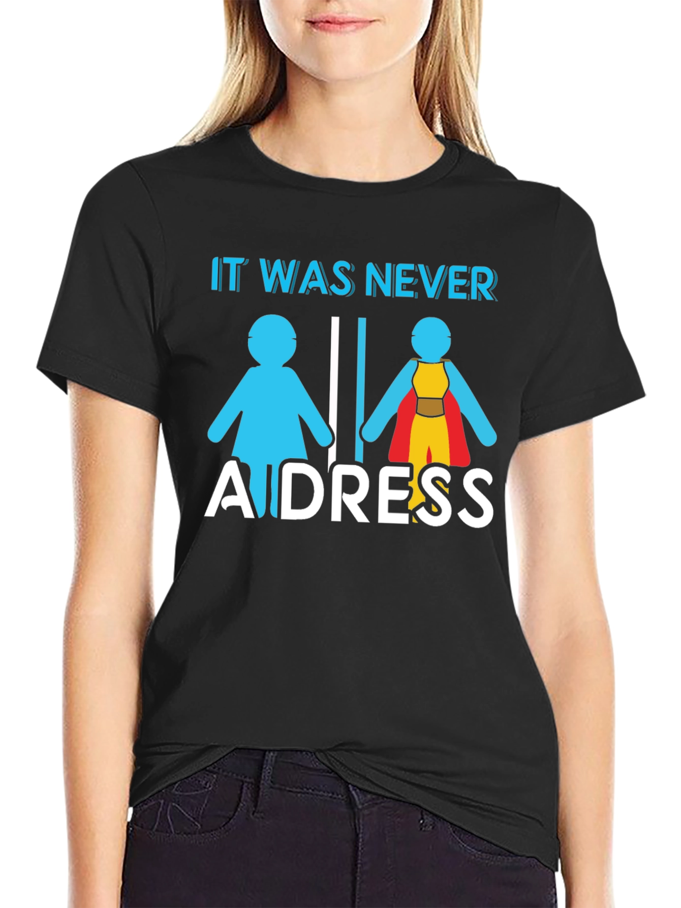 Black It Was Never A Dress T-Shirt view 2