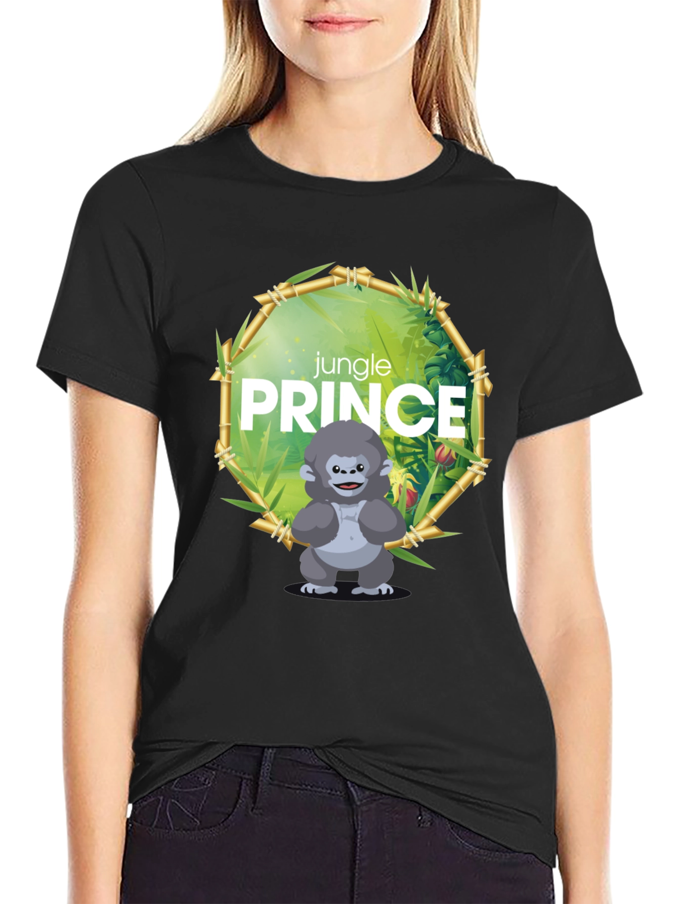 Black Jungle Prince Gorilla Graphic Tee view 2