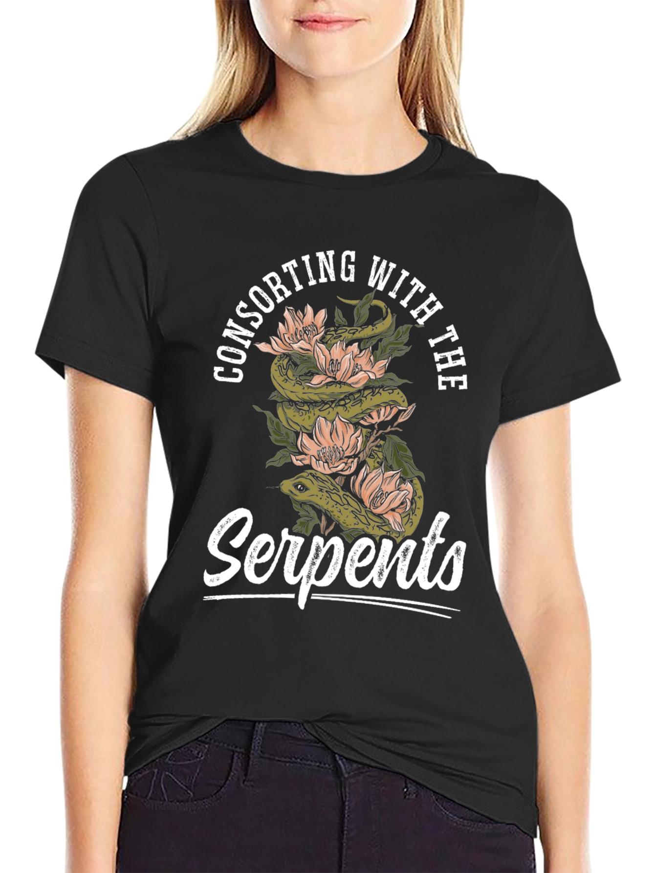 Black Consorting with Serpents Graphic Tee view 2