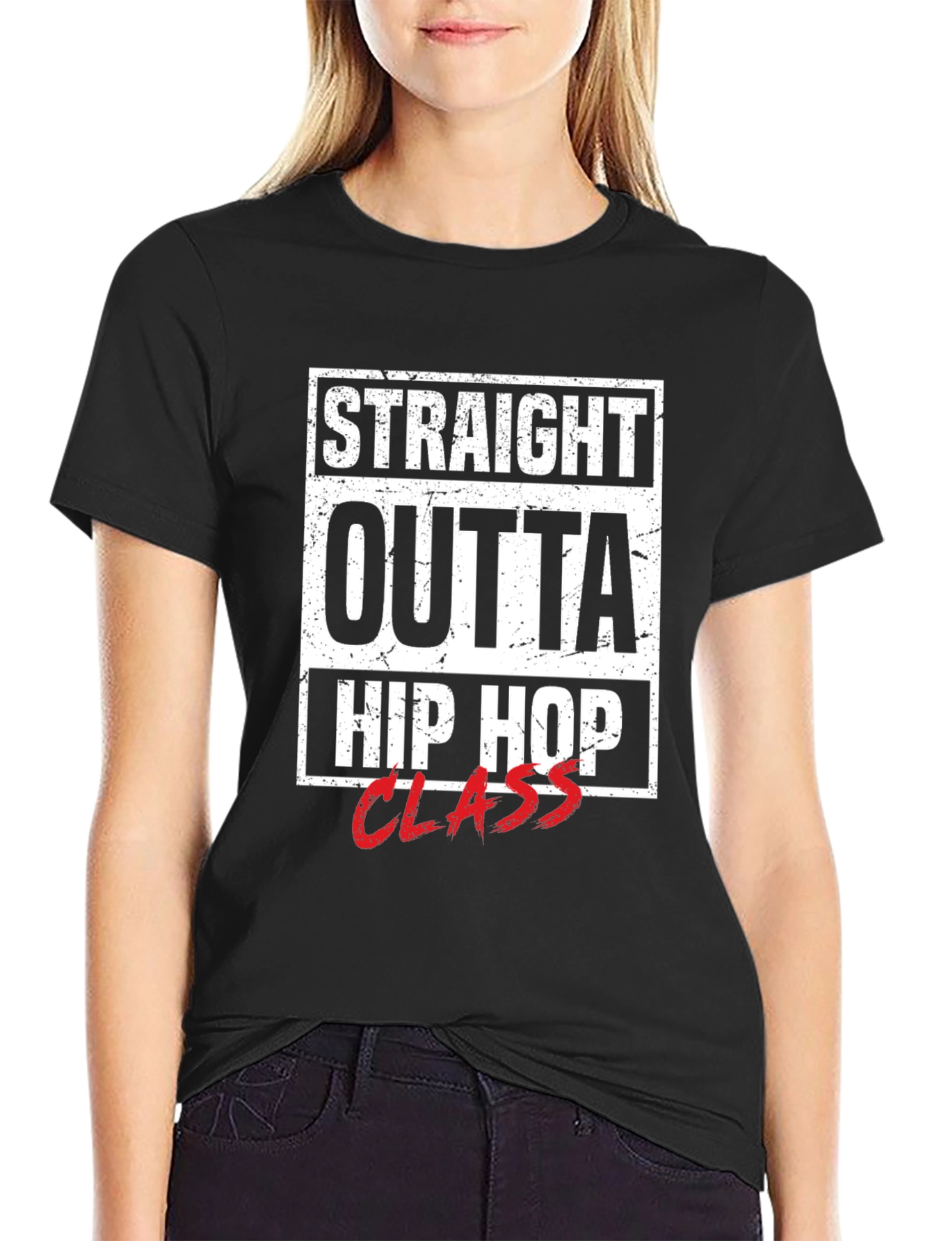 Black Straight Outta Hip Hop Class T-Shirt view 2