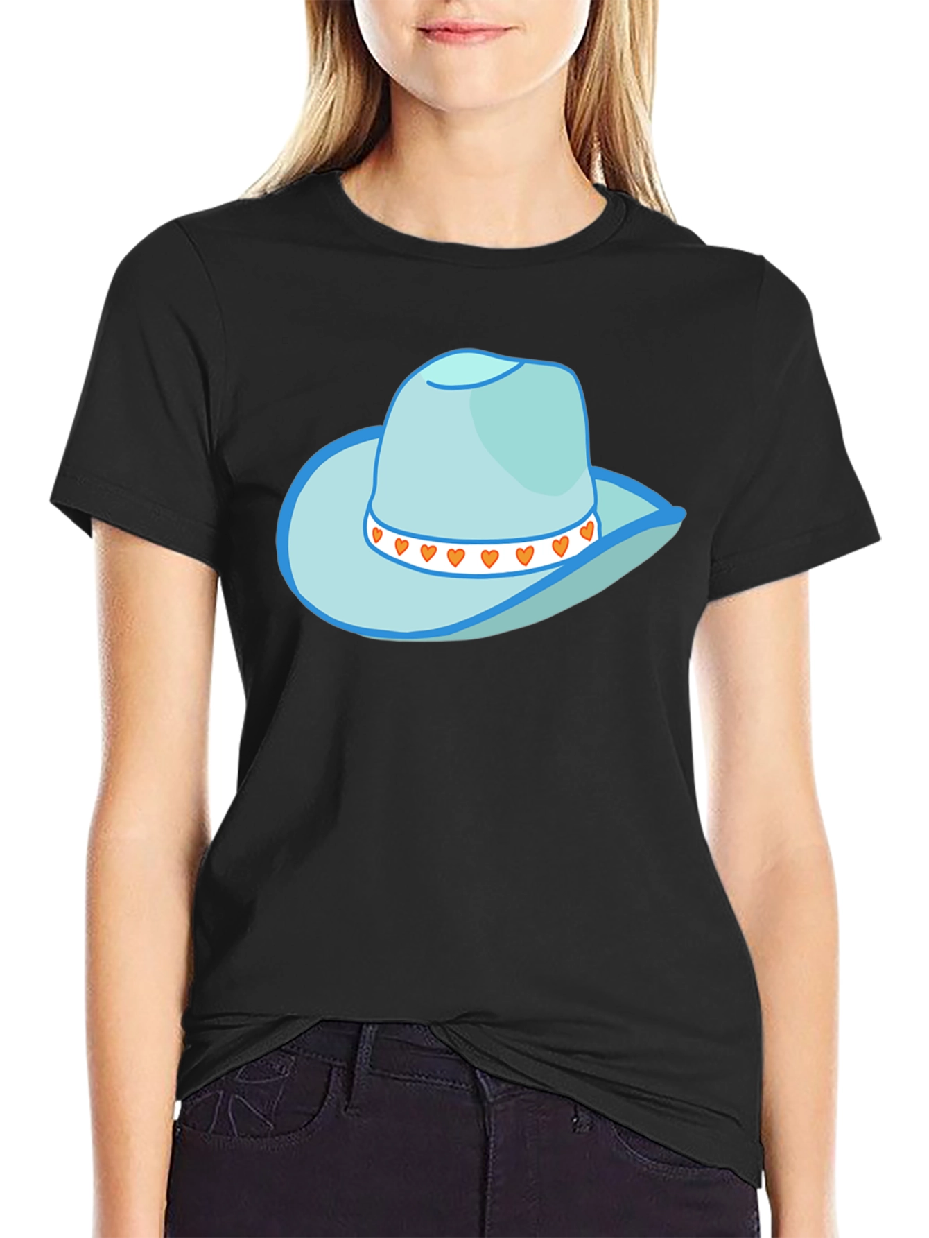 Black Cowboy Hat Graphic Tee - Stylish Western Style view 2