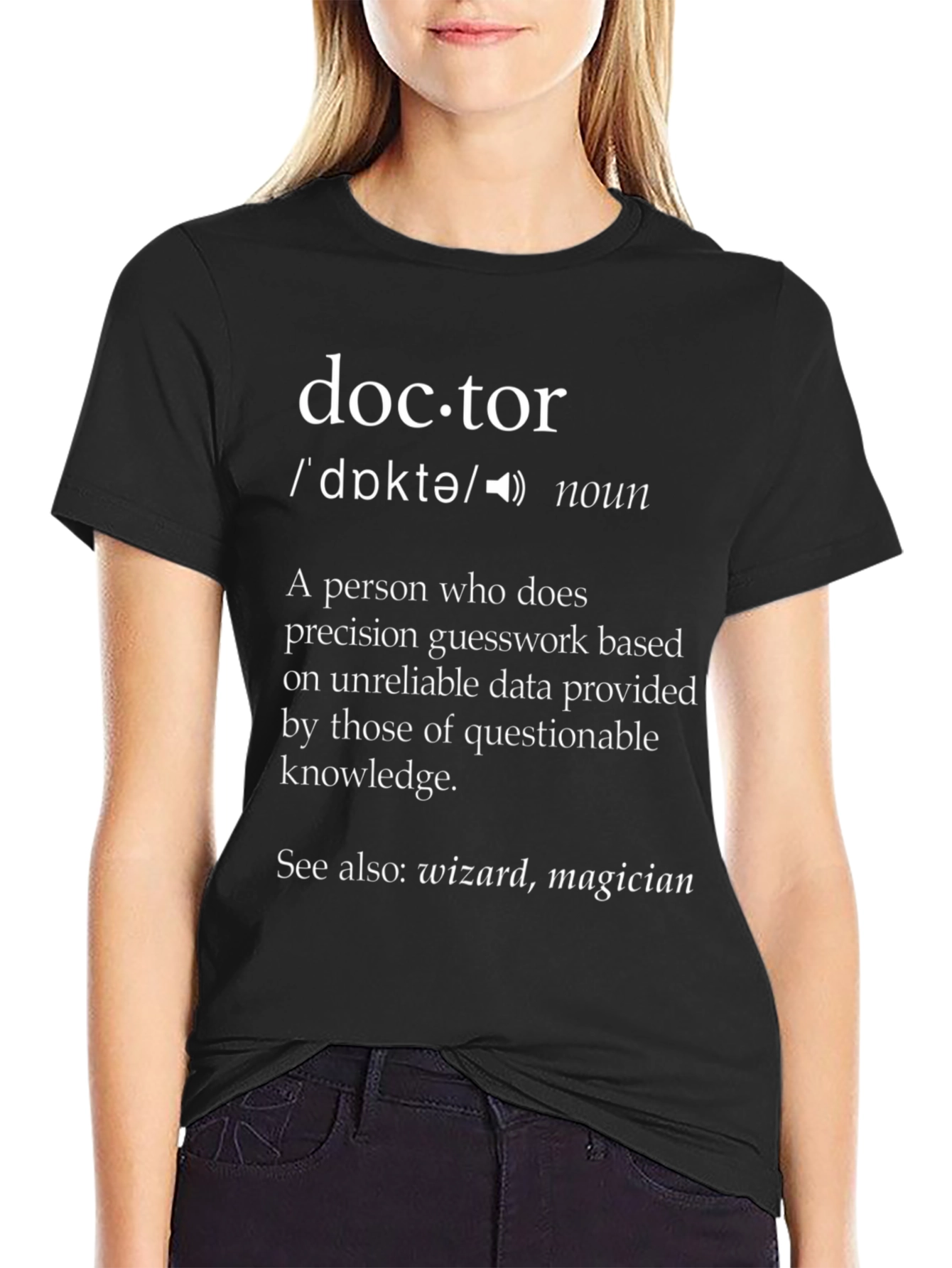 Black Doctor Definition T-Shirt - Funny & Clever Design view 2