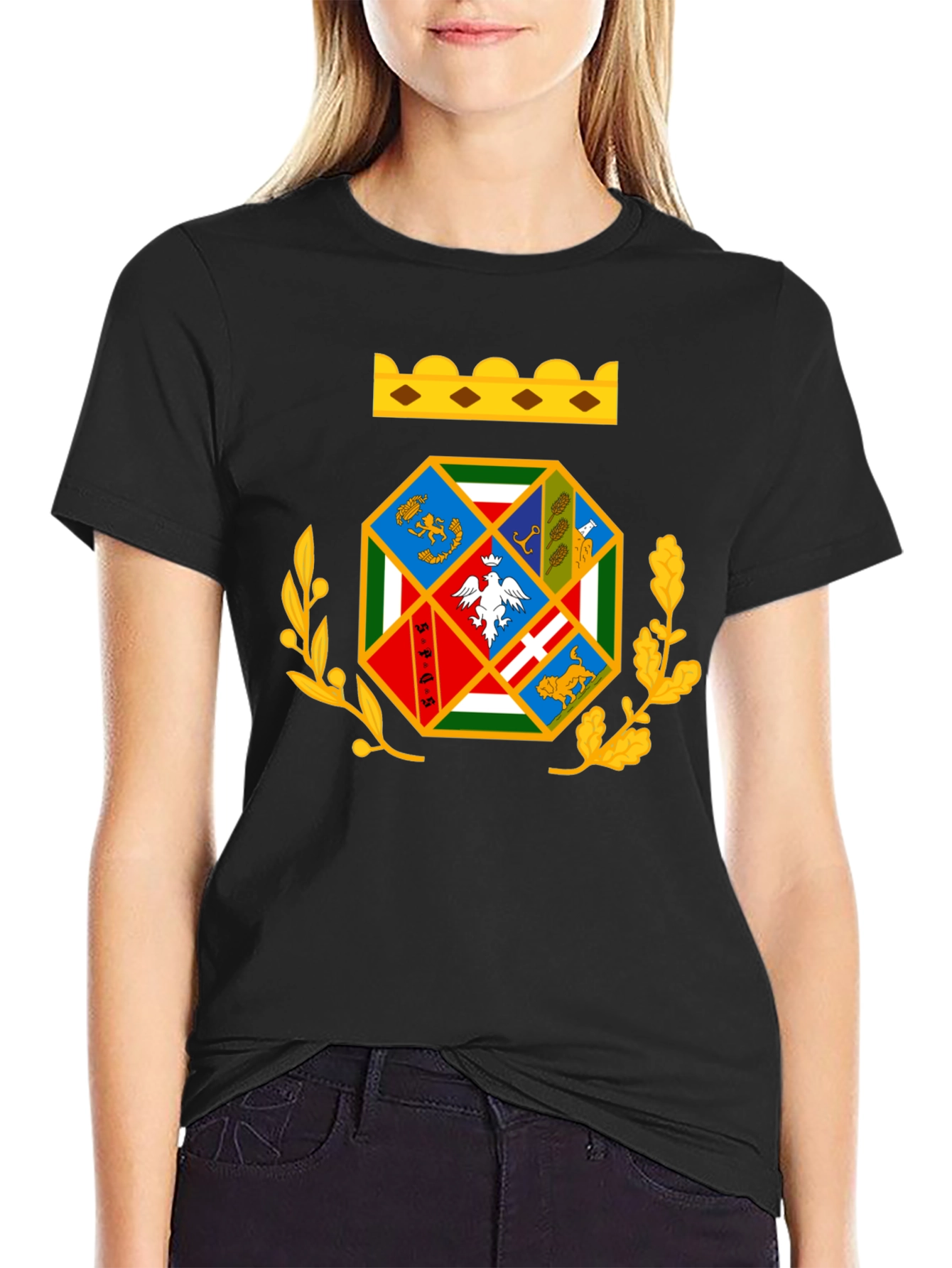 Black Ornate Emblem T-Shirt - Black view 2