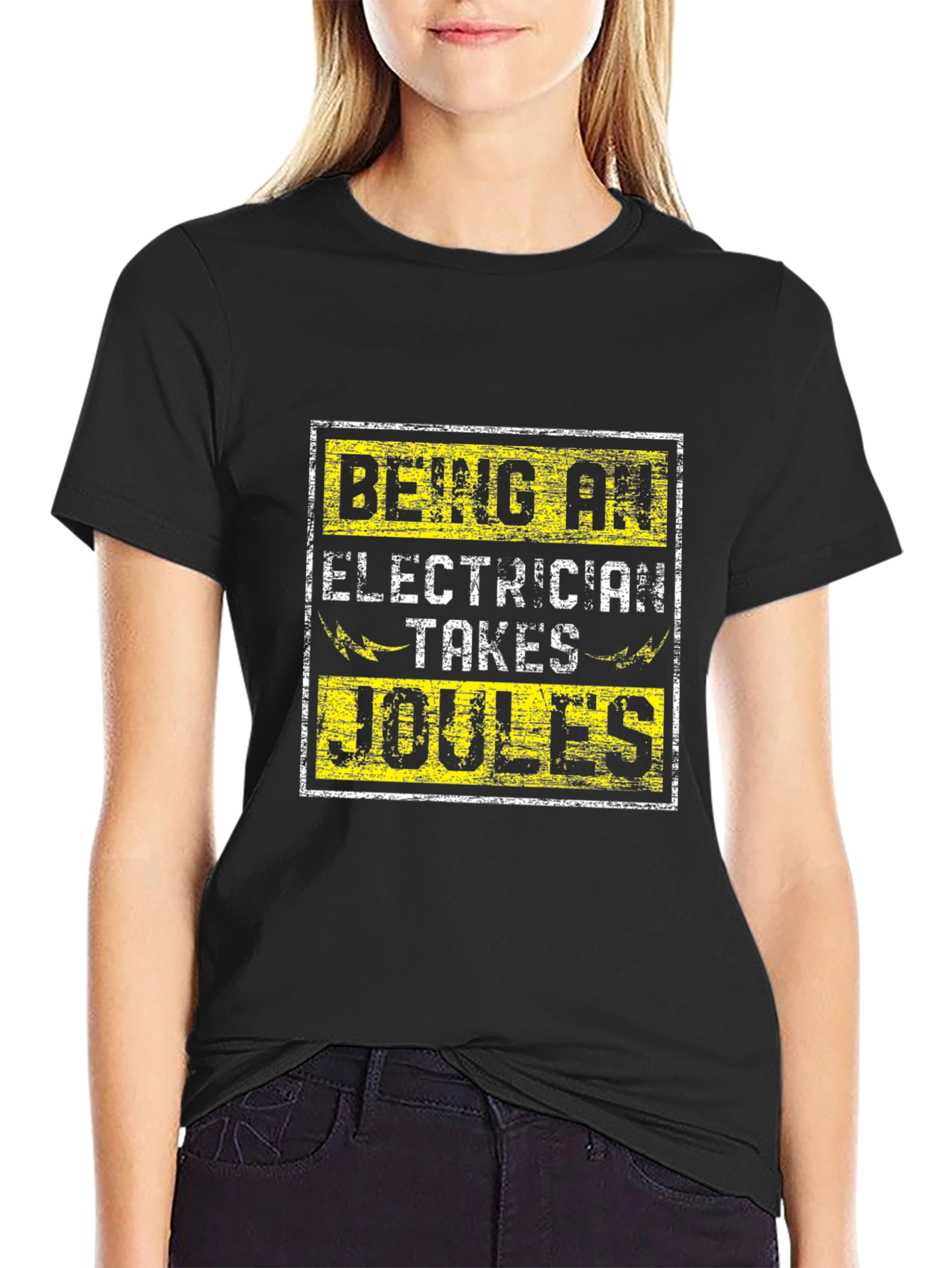 Black Electrician Joule's Humor T-Shirt view 2