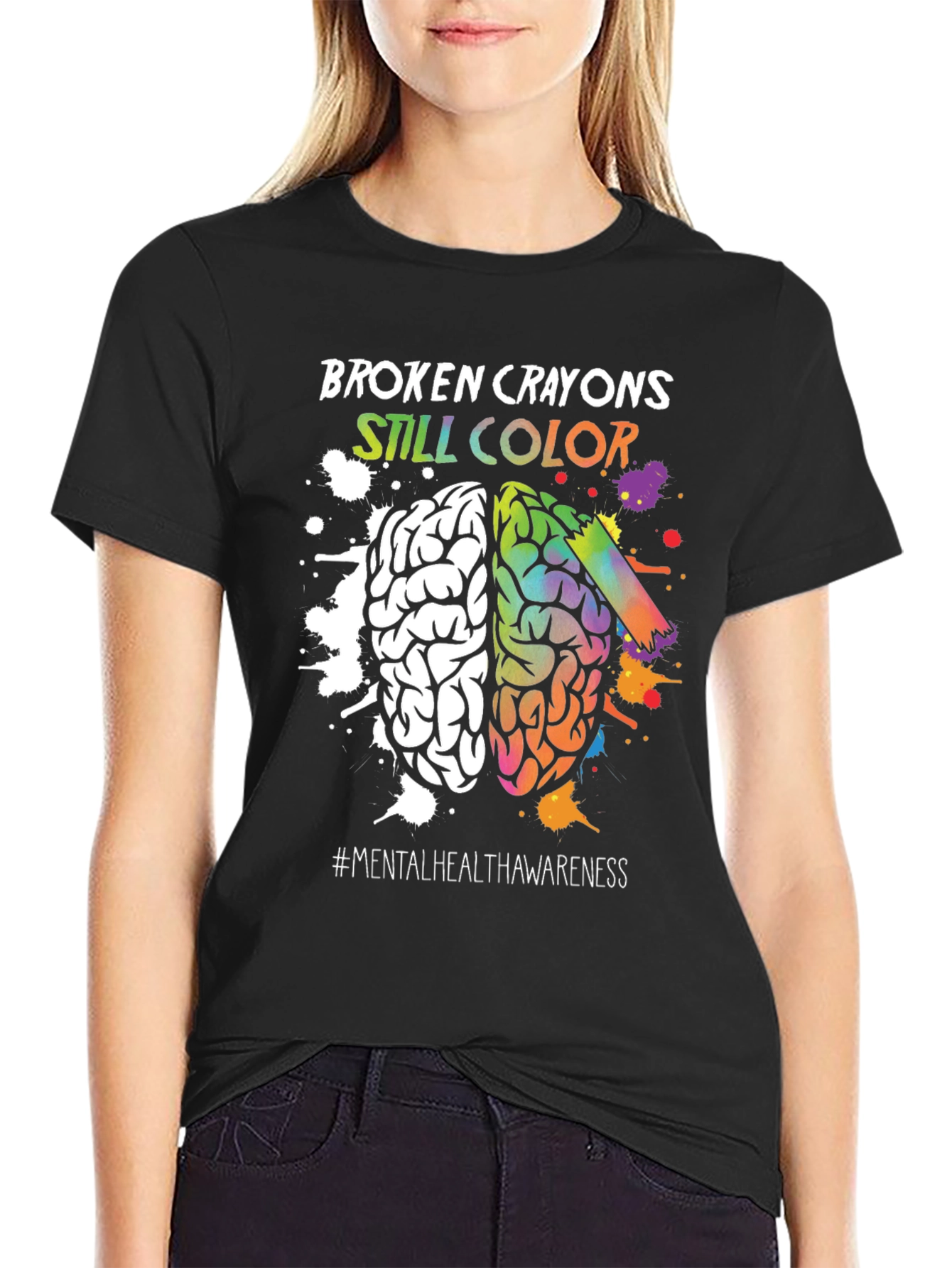 Broken Crayons Still Color Mental Health Awareness T-Shirt - 2