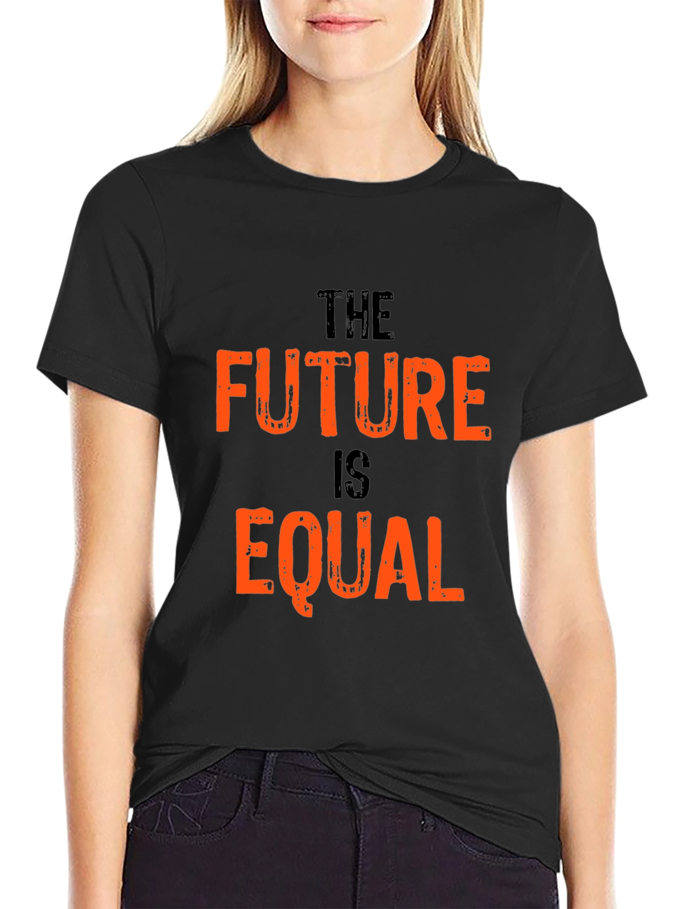 Black The Future Is Equal Black Graphic Tee view 2