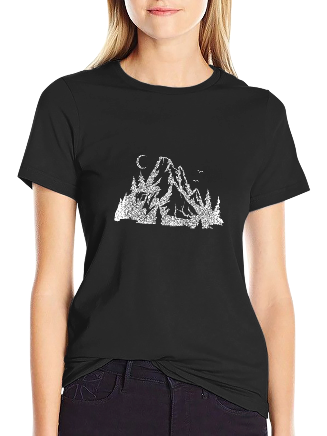 Black Mountain Peak Graphic T-Shirt - Black view 2