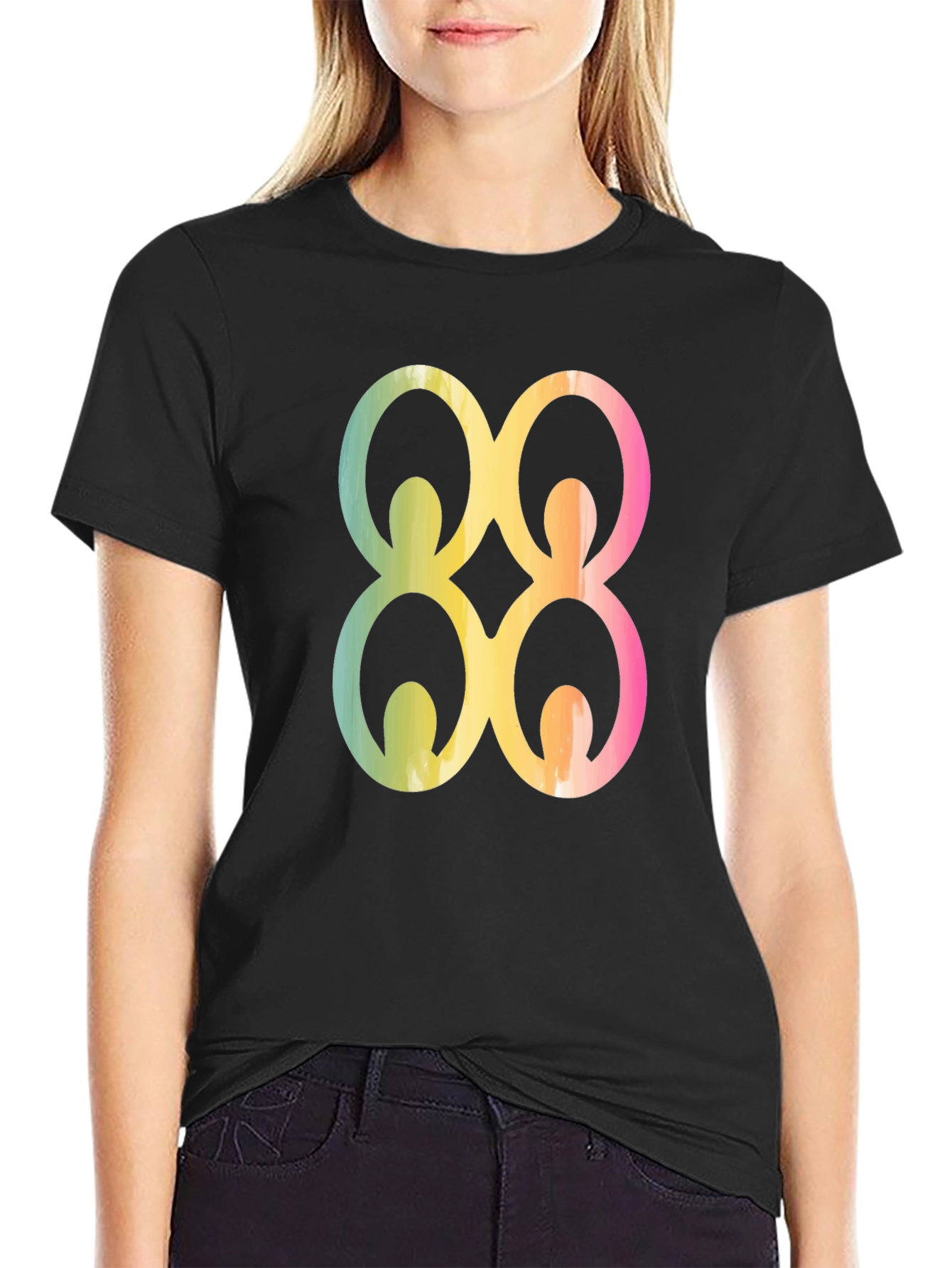 Black Adinkra Symbol Graphic Tee - Black view 2