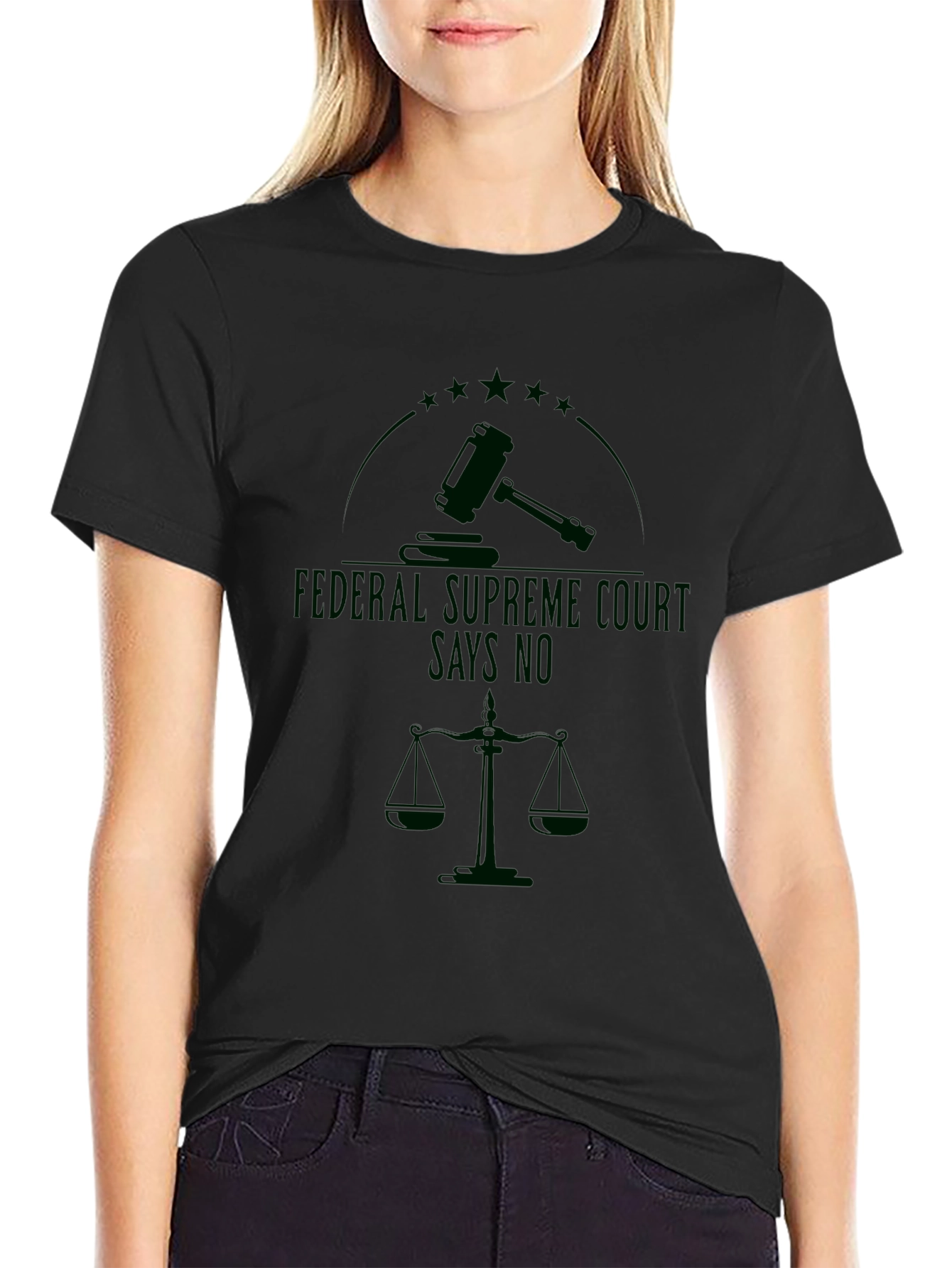 Black Federal Supreme Court Says No T-Shirt view 2
