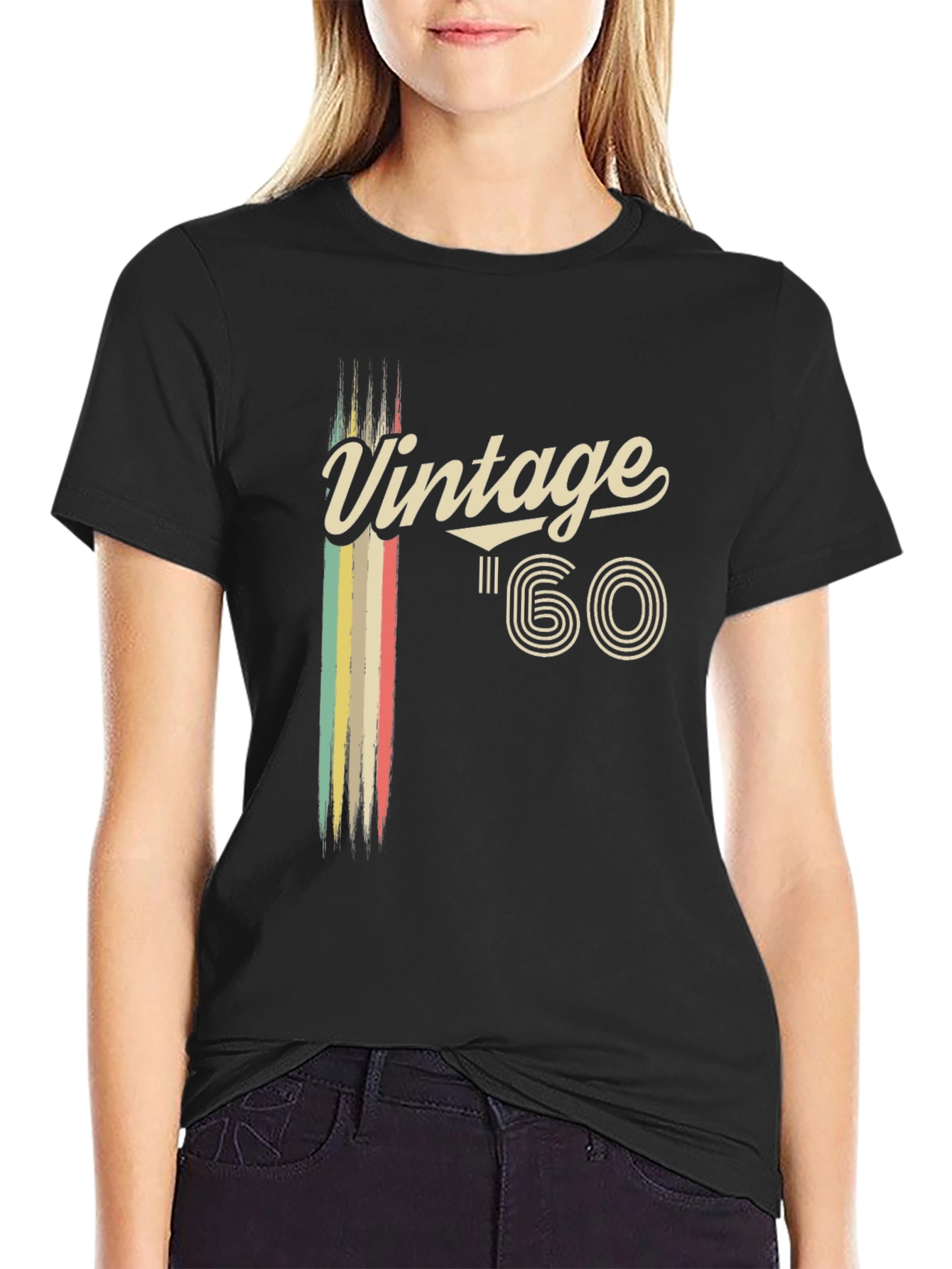 Black Vintage 60 T-Shirt - Retro Style view 2