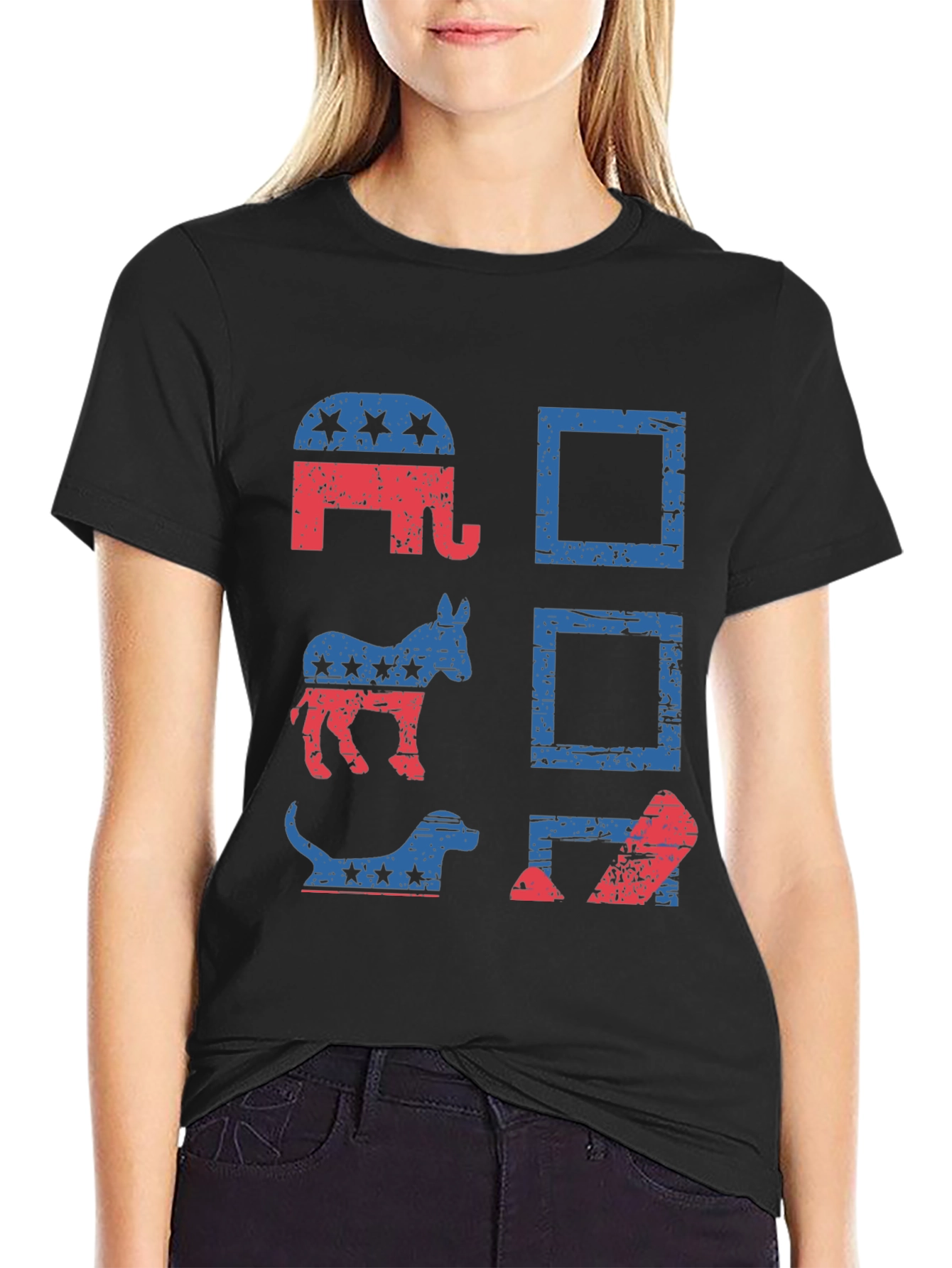 Black Political Animals T-Shirt - Vote Design view 2