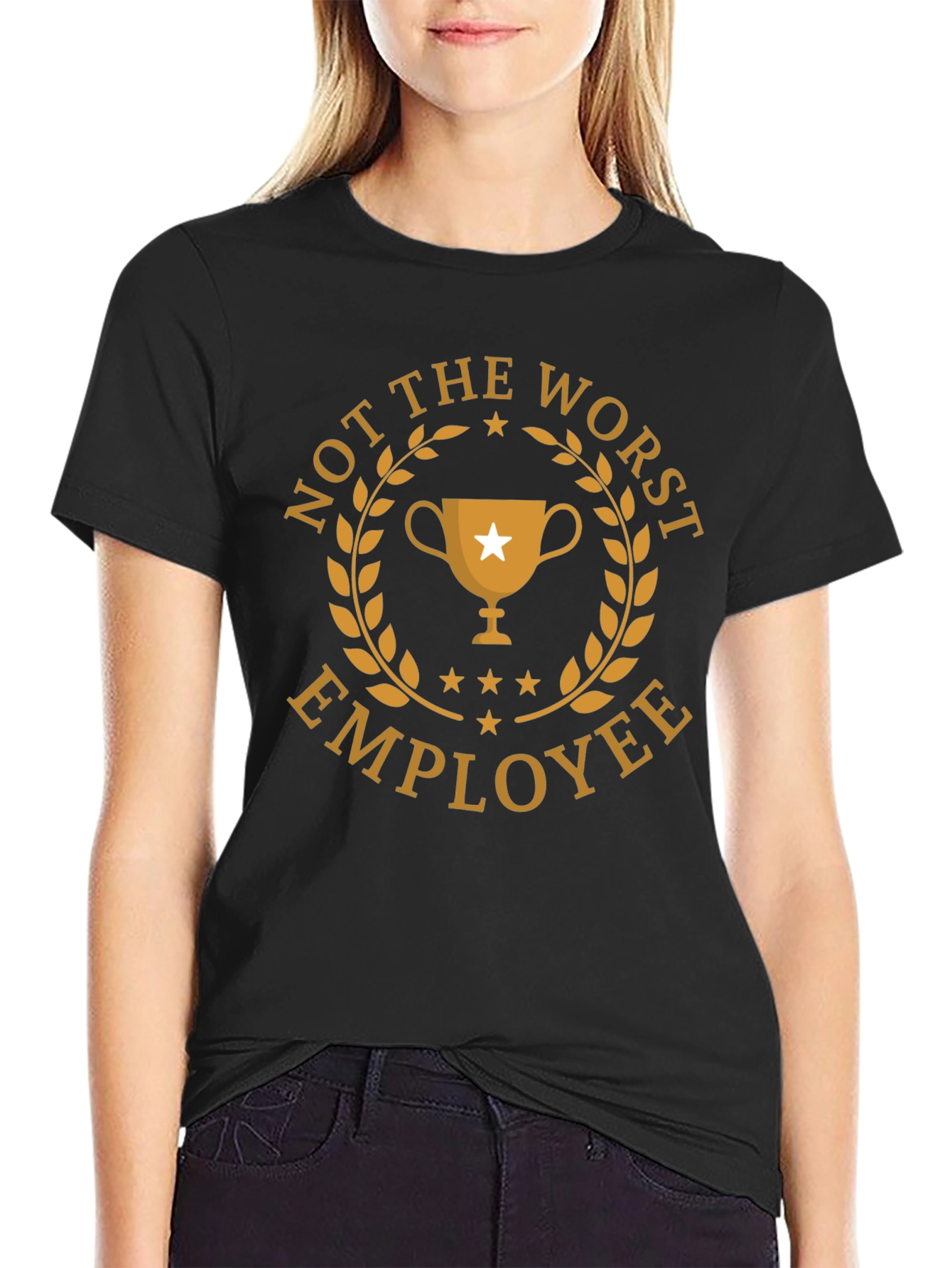 Black Not the Worst Employee Graphic T-Shirt view 2