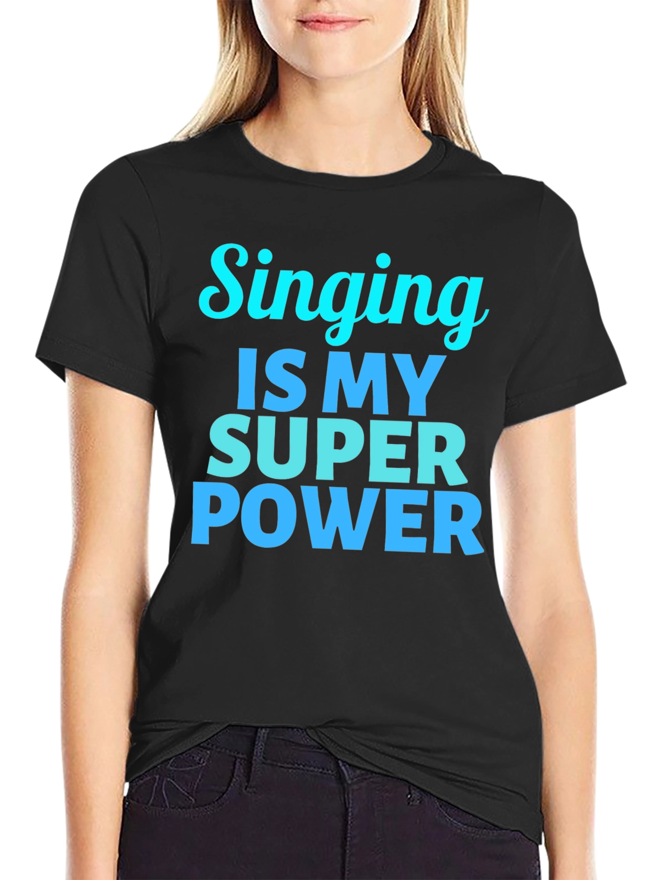 Black Singing is My Super Power Black T-Shirt view 2