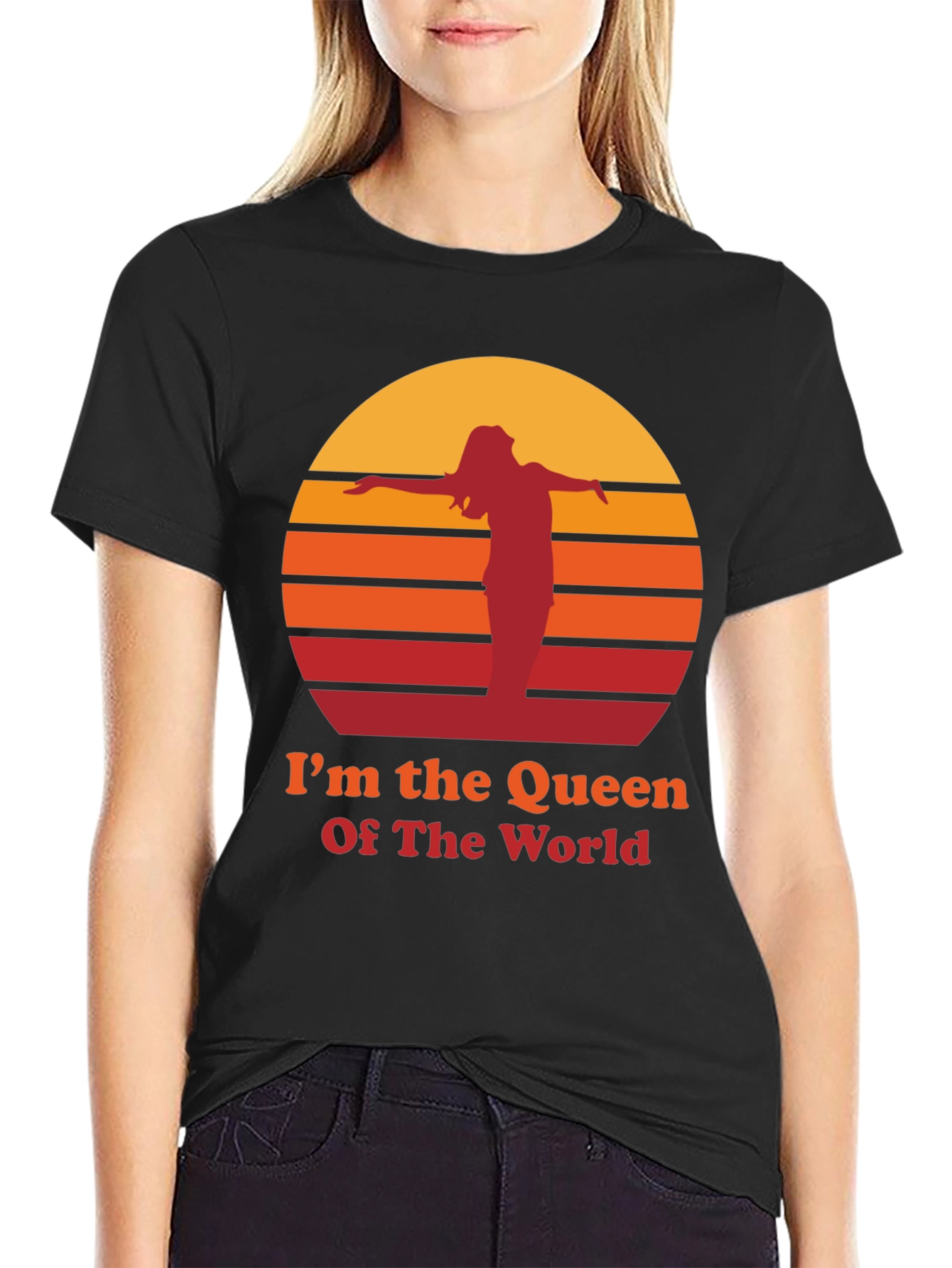 Black I'm The Queen Of The World T-Shirt view 2