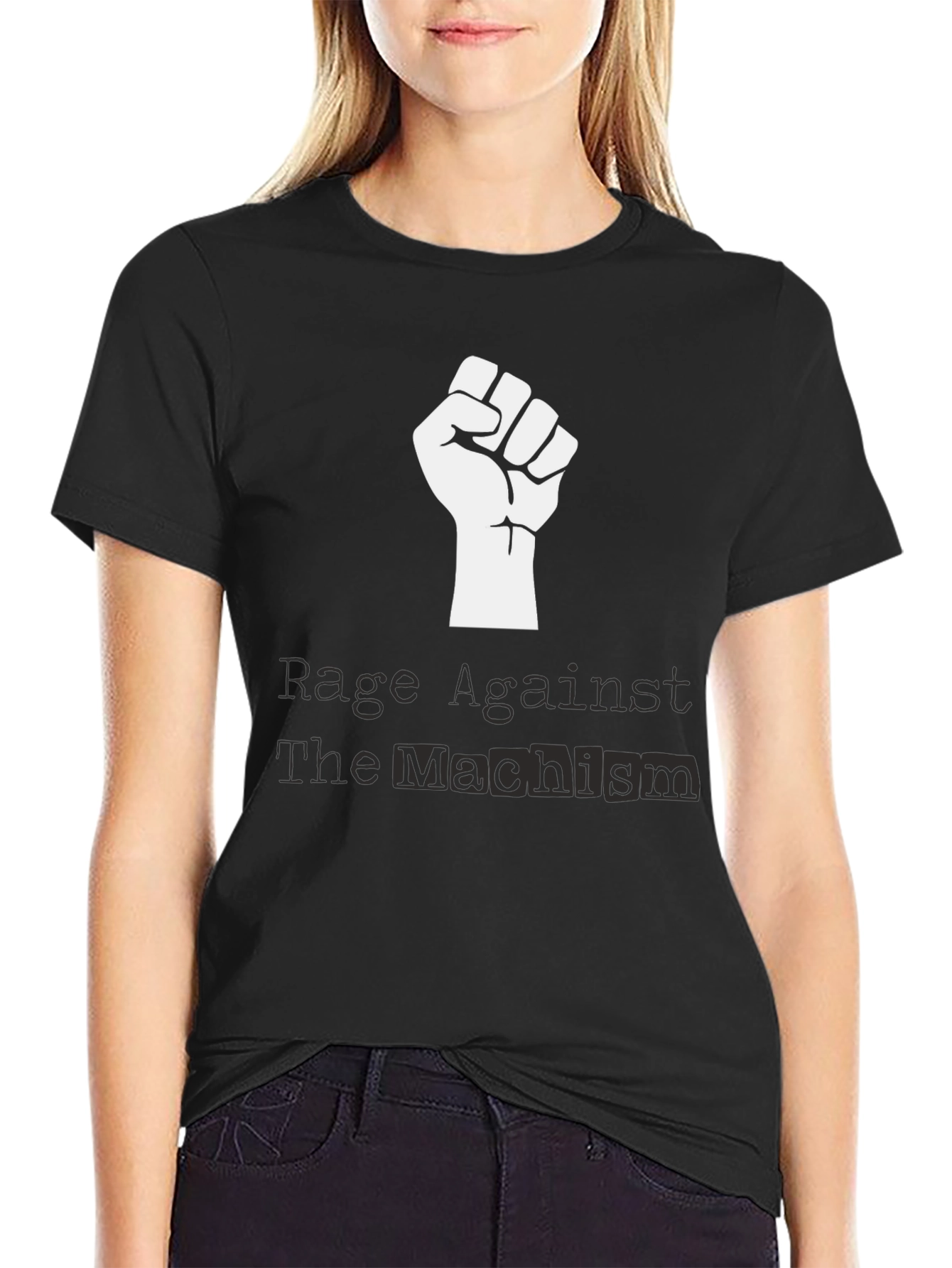 Black Rage Against Machism Black Graphic Tee view 2