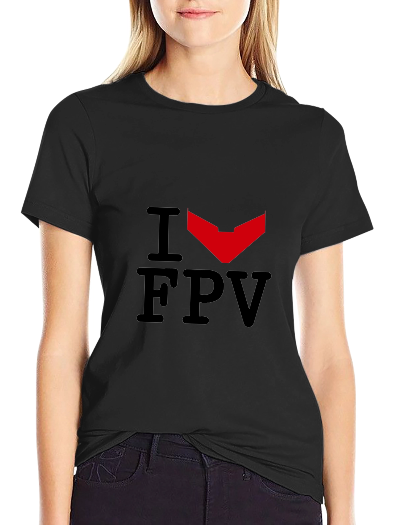 Black I Heart FPV Black Graphic Tee view 2