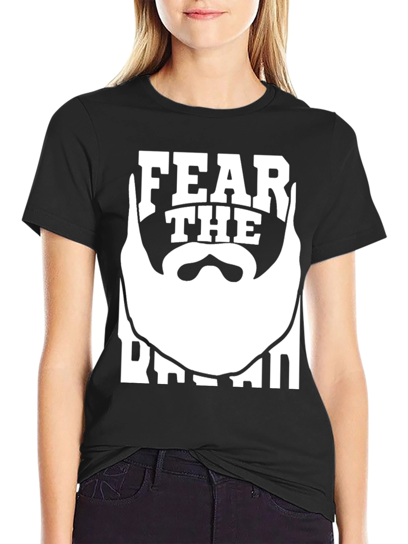 Black Fear The Beard T-Shirt - Black Graphic Tee view 2