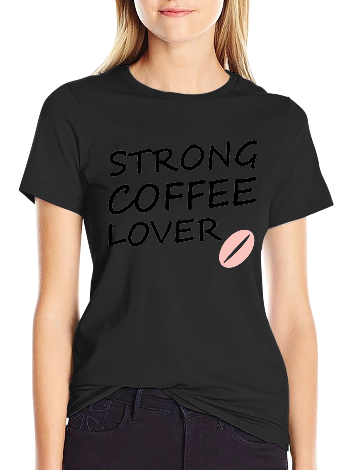 Black Strong Coffee Lover T-Shirt - Black view 2