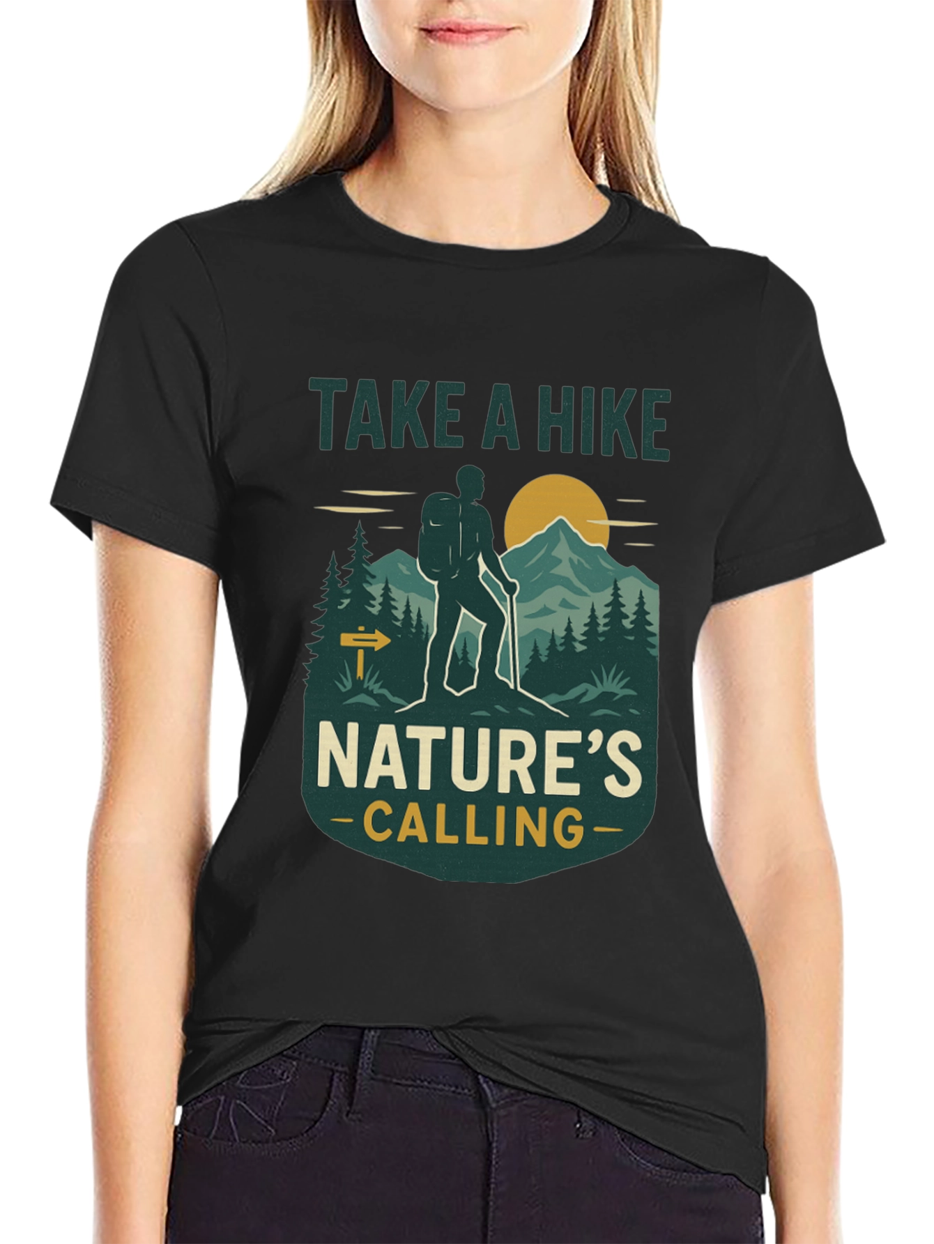 Black Take a Hike Nature's Calling T-Shirt view 2