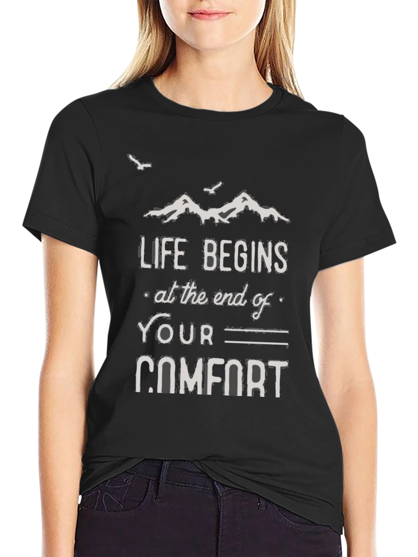Black Life Begins at the End of Your Comfort T-Shirt view 2