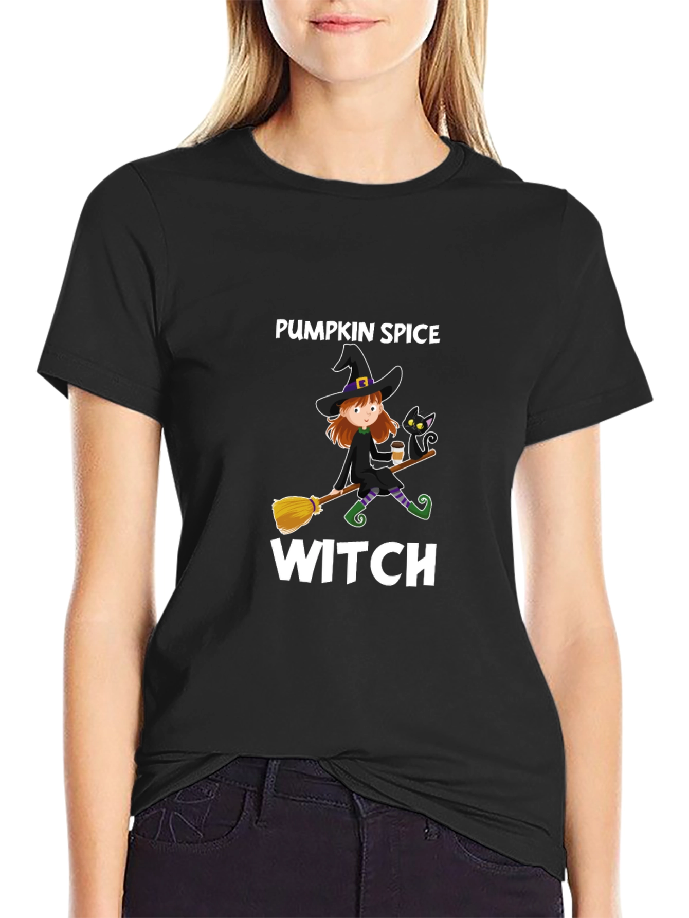 Black Pumpkin Spice Witch T-Shirt view 2