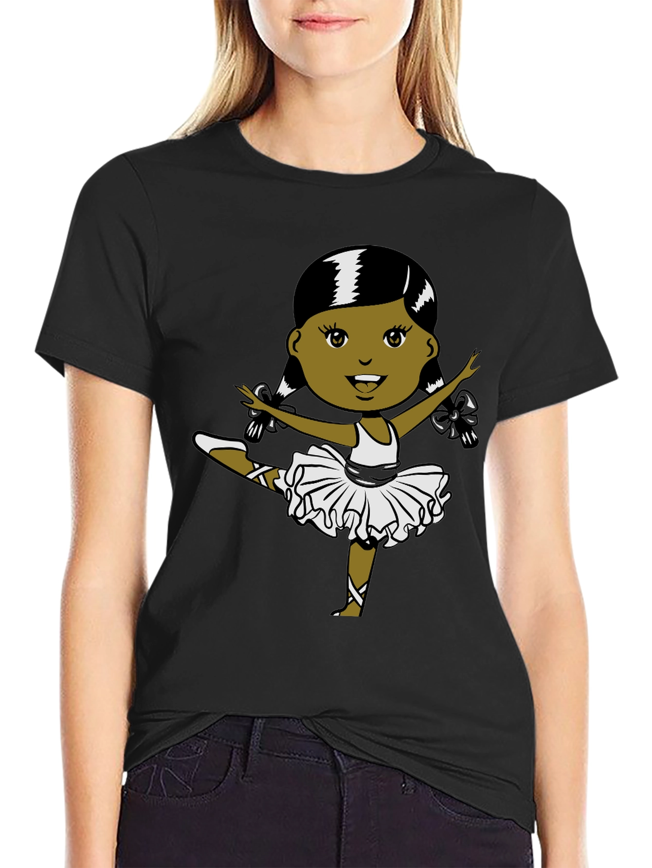 Ballerina Graphic T-Shirt - Black - 2