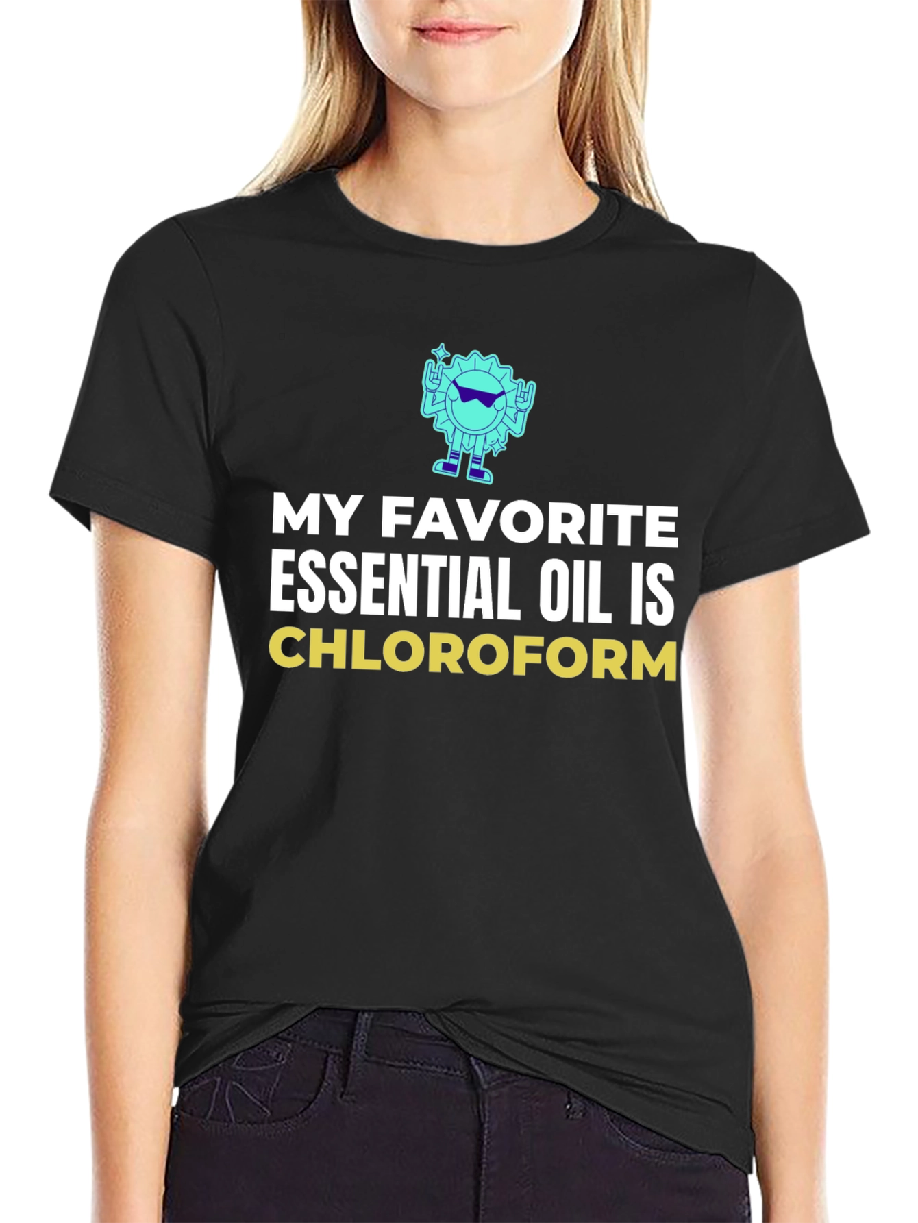 Black Chloroform Essential Oil Graphic T-Shirt view 2