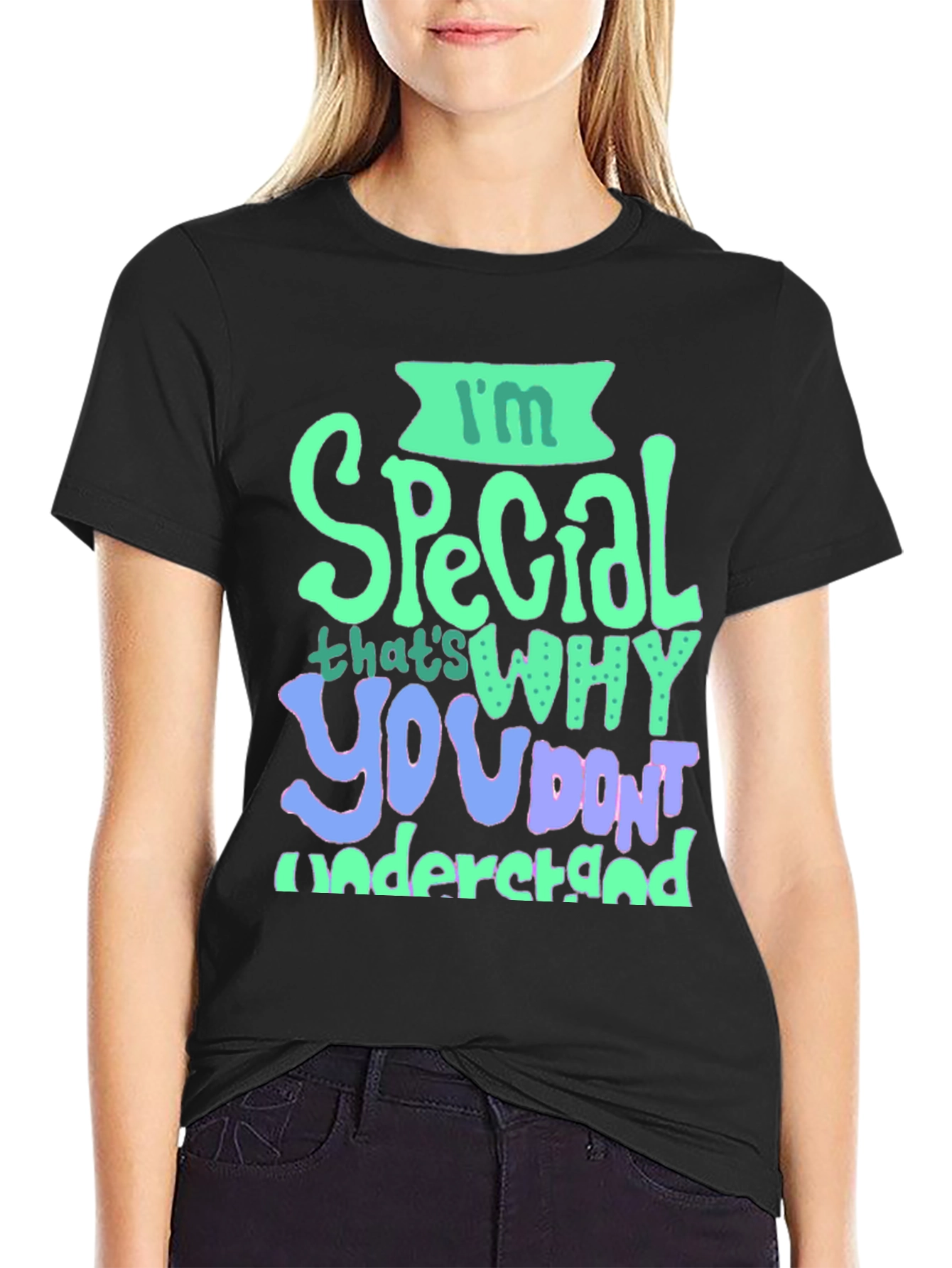 Black I'm Special Graphic Tee - Novelty T-Shirt view 2