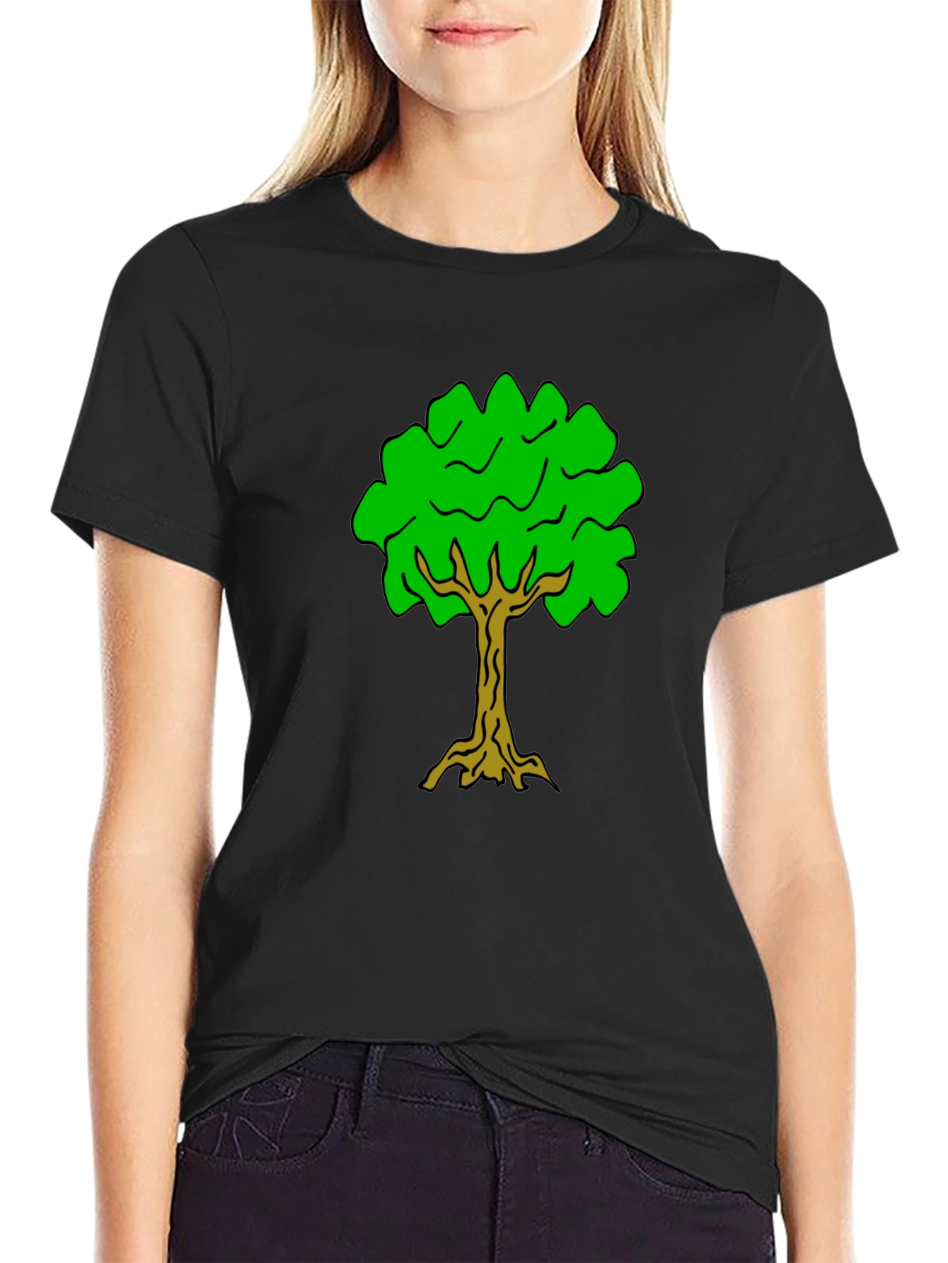 Black Men's Black Tree Graphic T-Shirt view 2