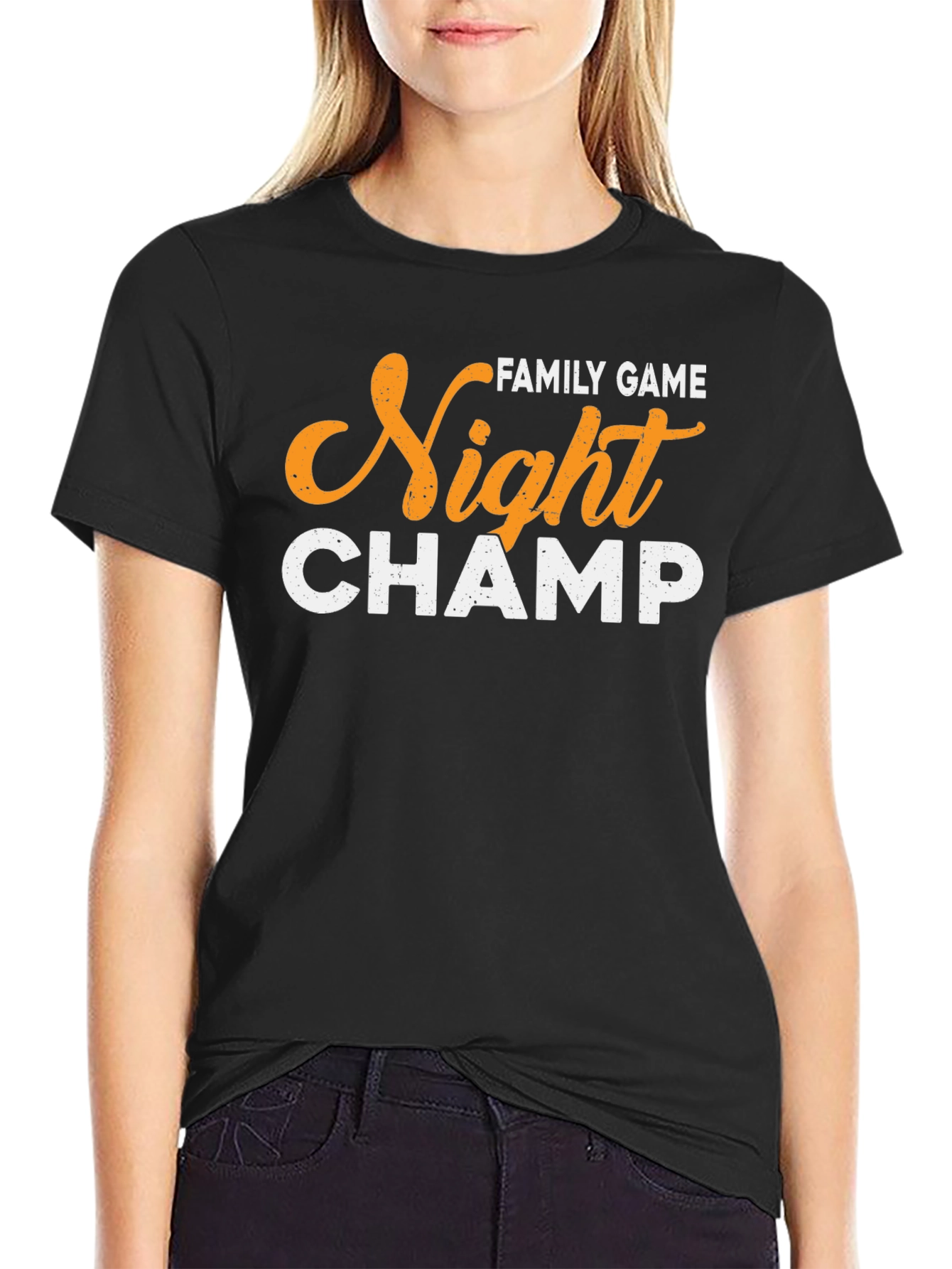 Black Family Game Night Champ Graphic T-Shirt view 2