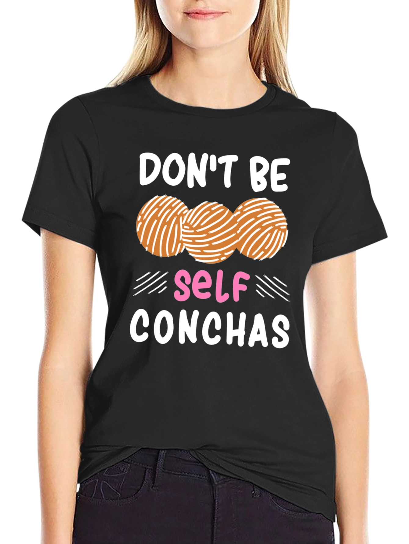 Black Don't Be Self Conchas Graphic T-Shirt view 2