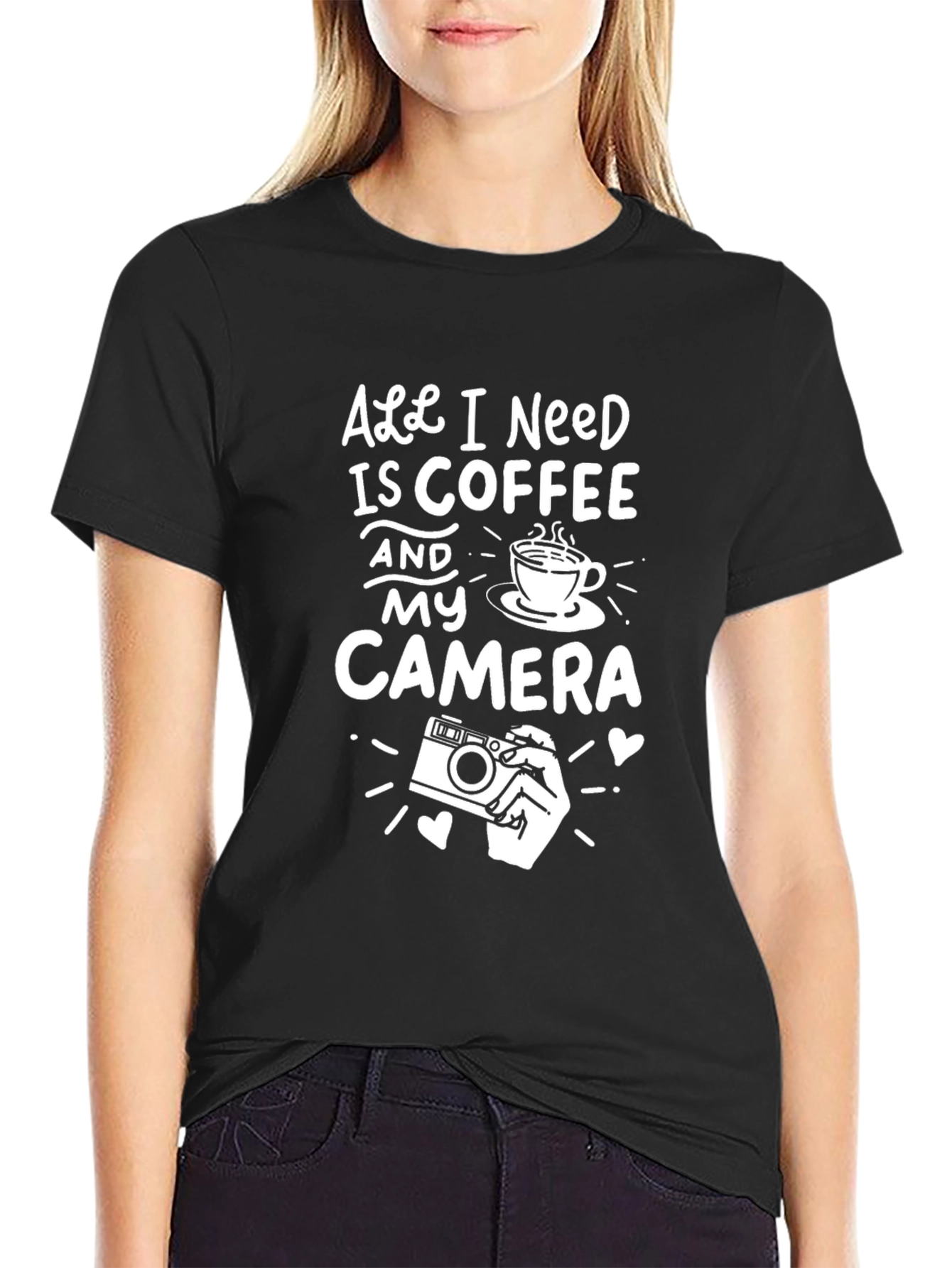 Black Coffee and Camera Graphic Tee - Unisex view 2