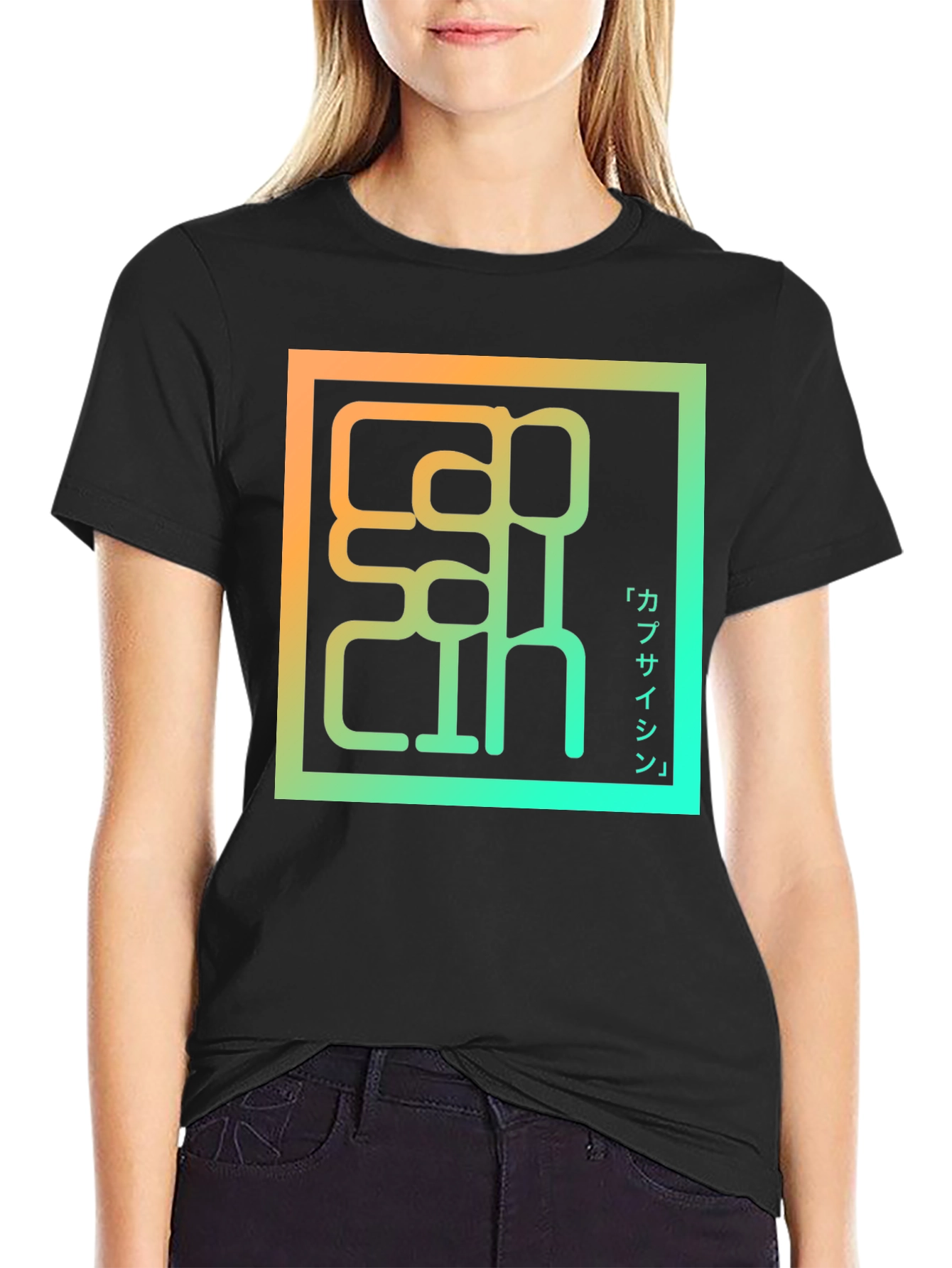 Black Capsaicin Graphic Tee - Unique Japanese Design view 2