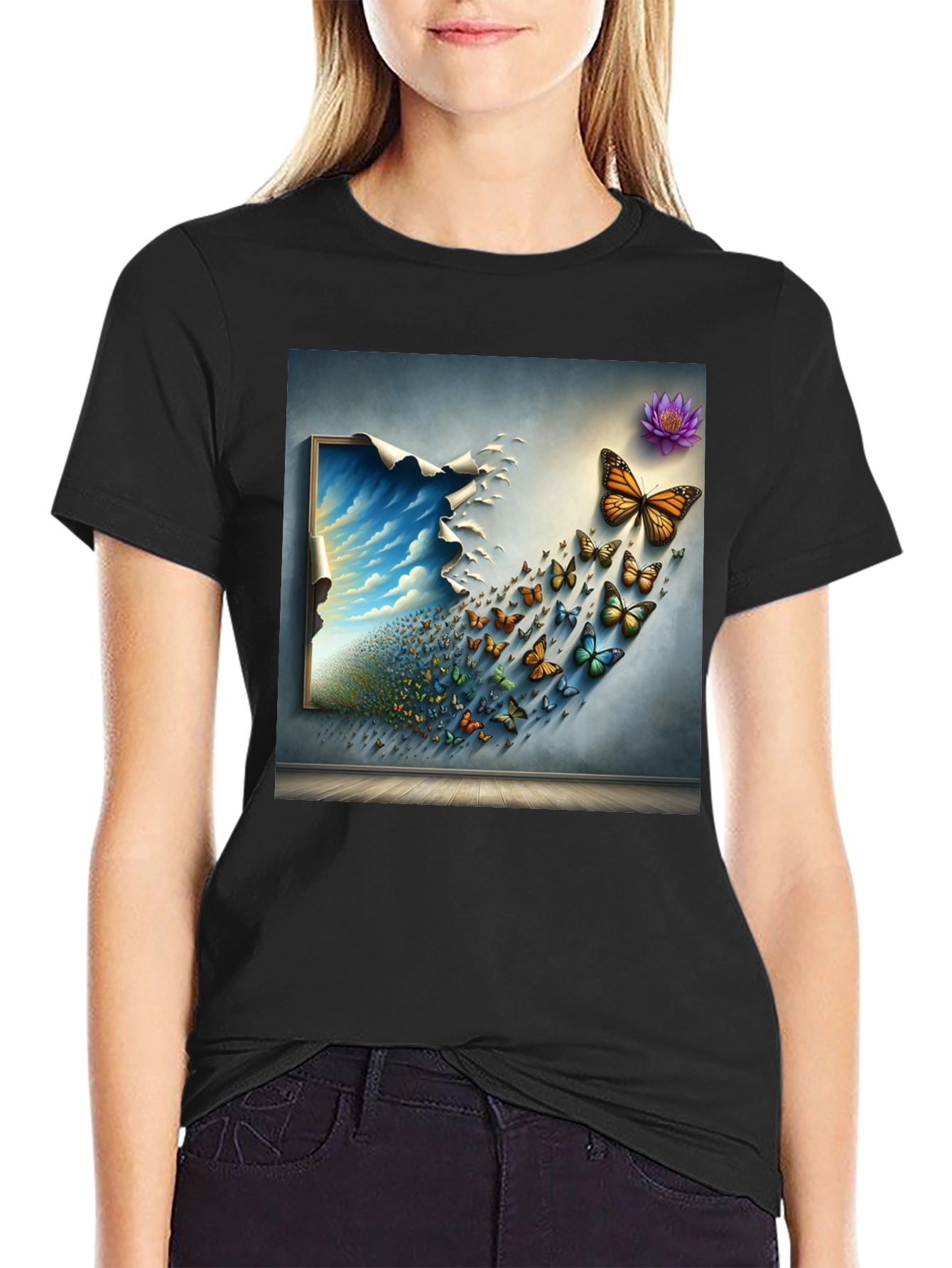 Black Butterfly Dreamscape Graphic Tee view 2